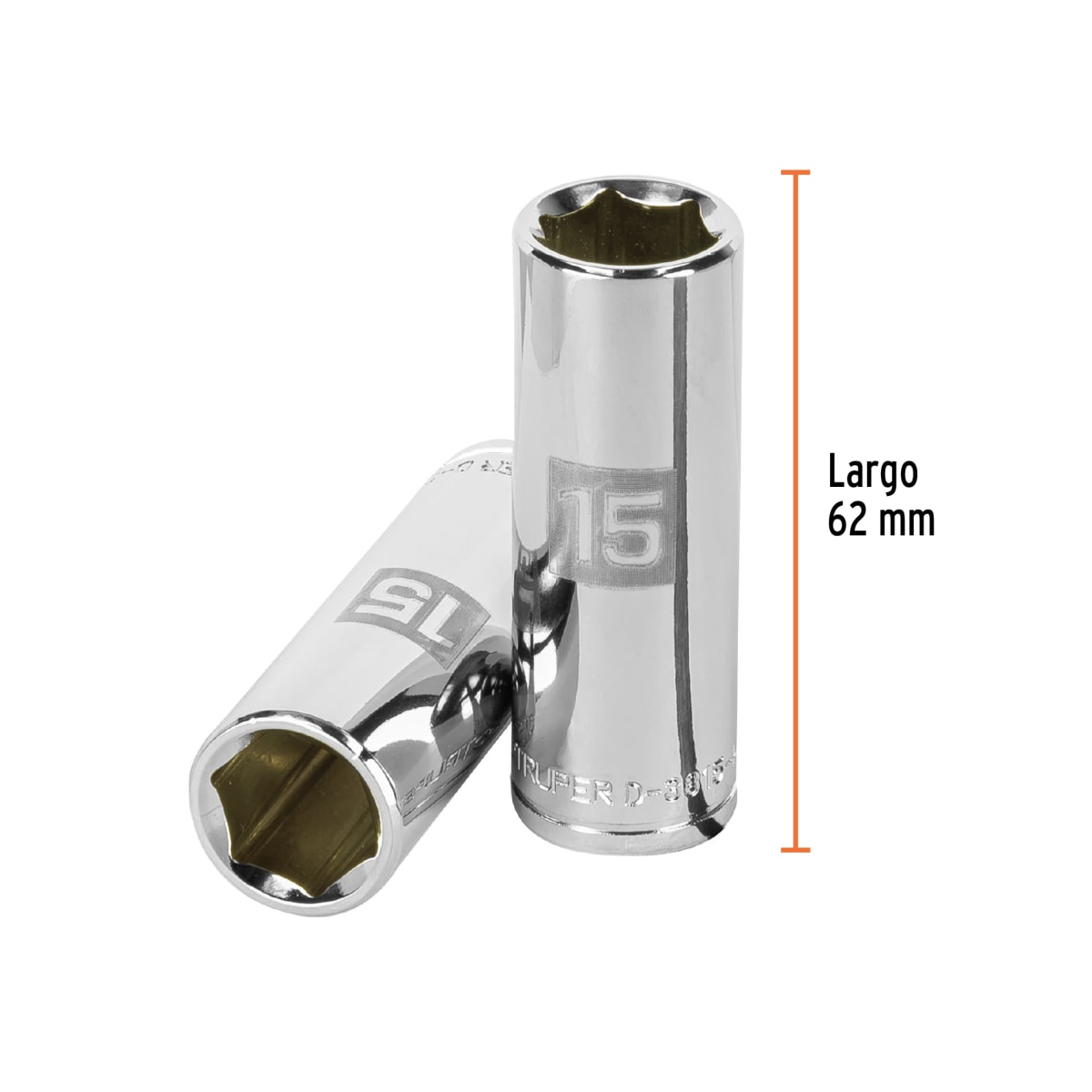 Dado tubular hexagonal encastre 3/8'' de 15 mm. truper3