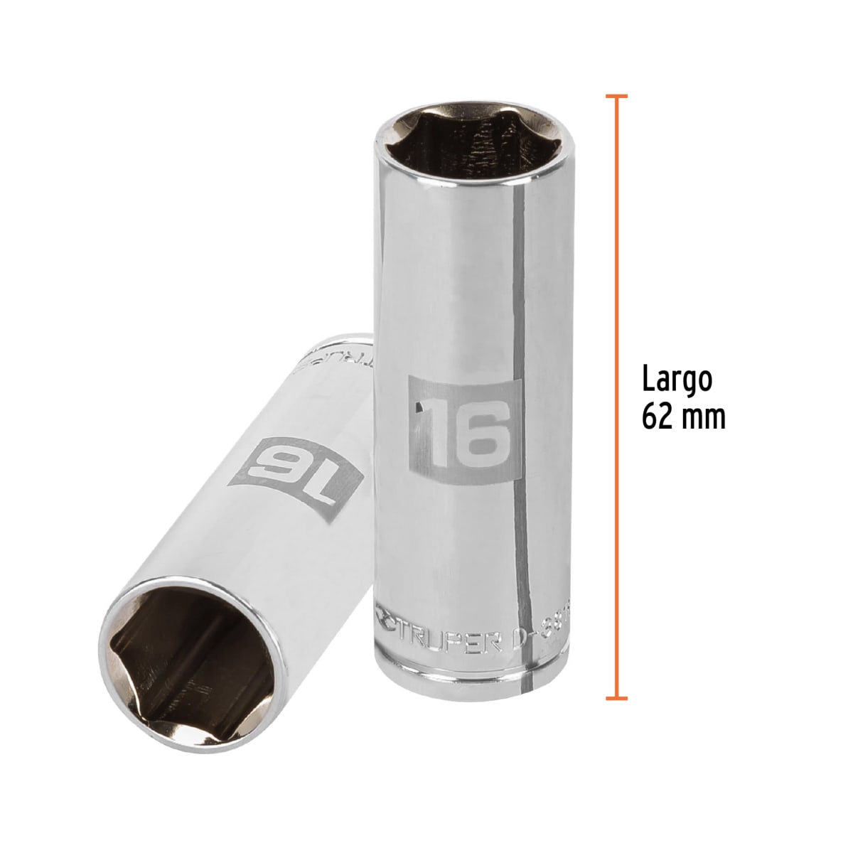 Dado tubular hexagonal encastre 3/8'' de 16 mm. truper3