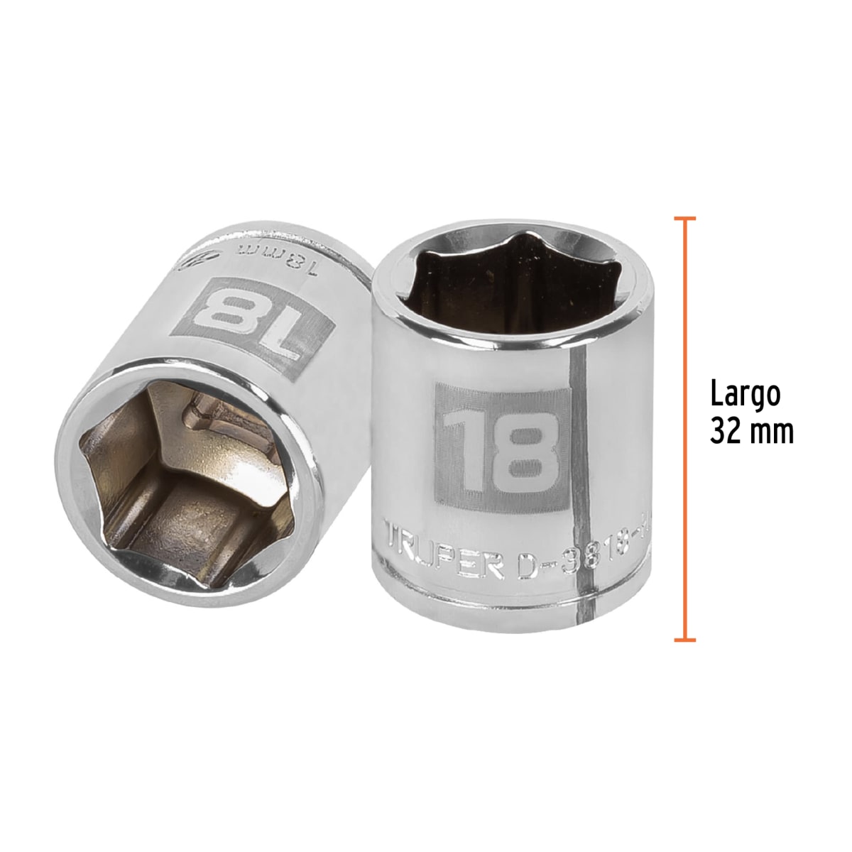 Dado hexagonal encastre 3/8'' de 18 mm. truper3