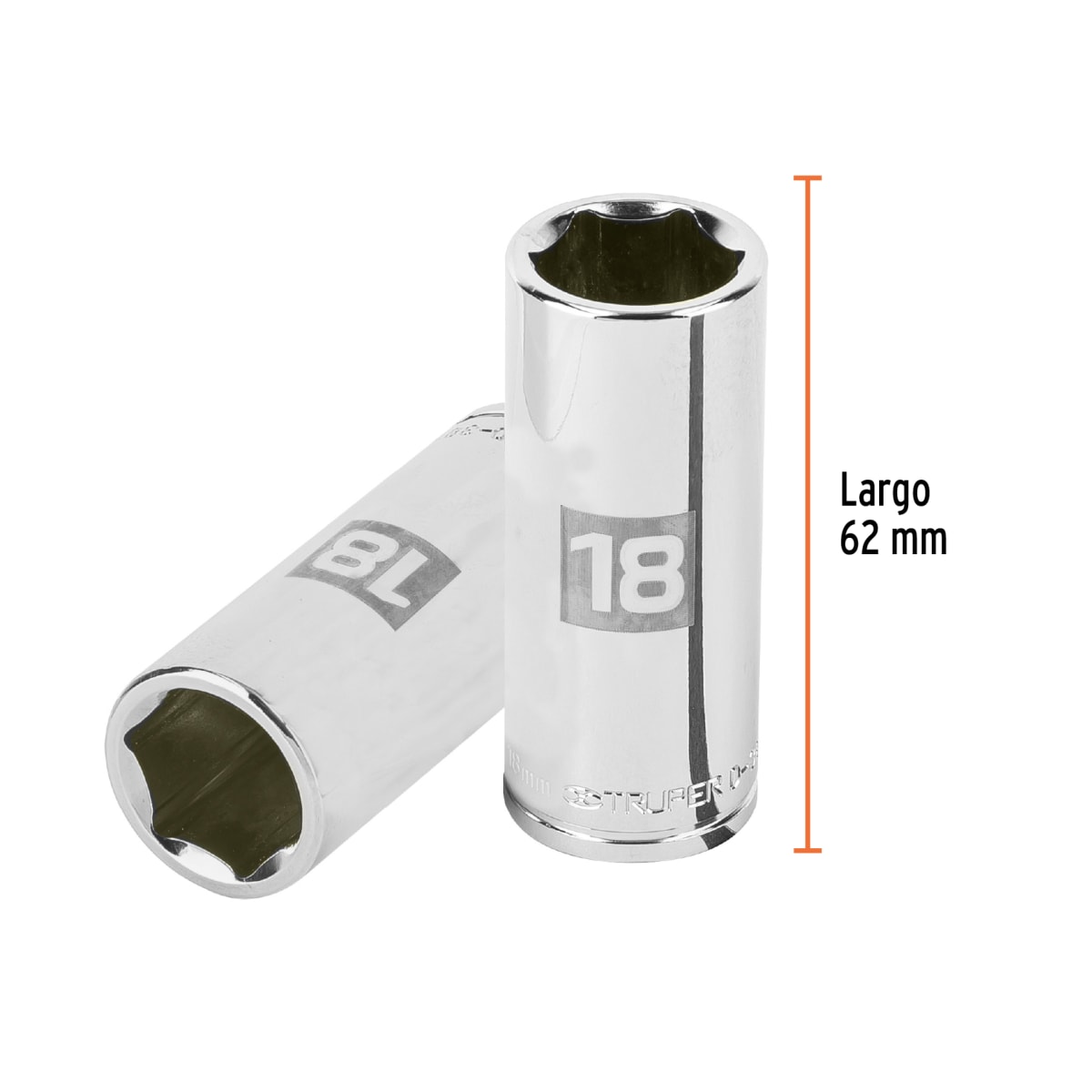 Dado tubular hexagonal encastre 3/8'' de 18 mm. truper3