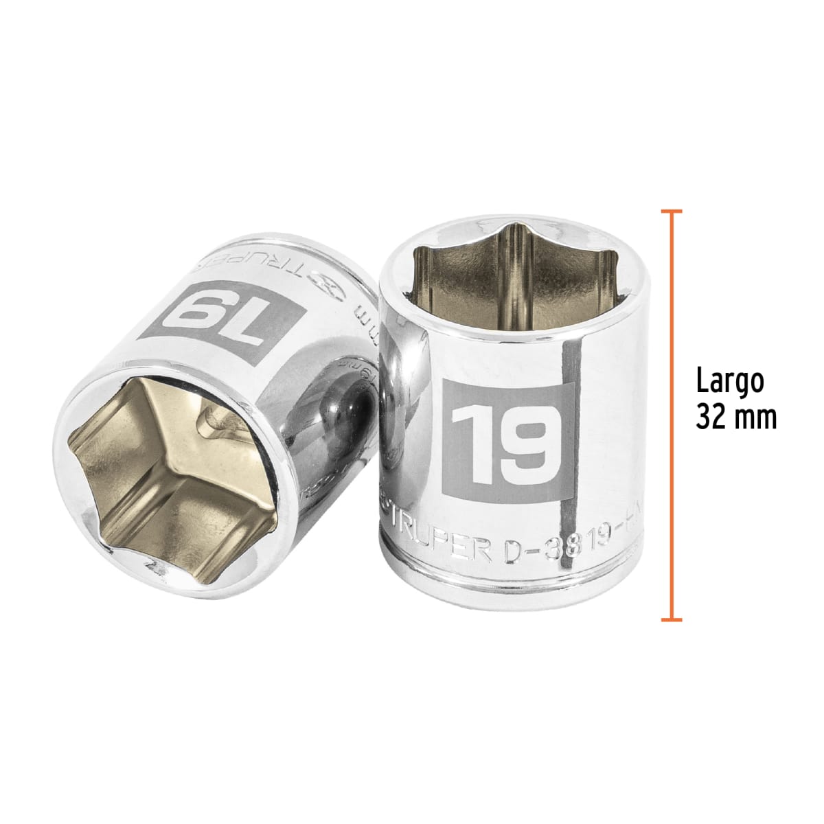 Dado hexagonal encastre 3/8'' de 19 mm. truper3