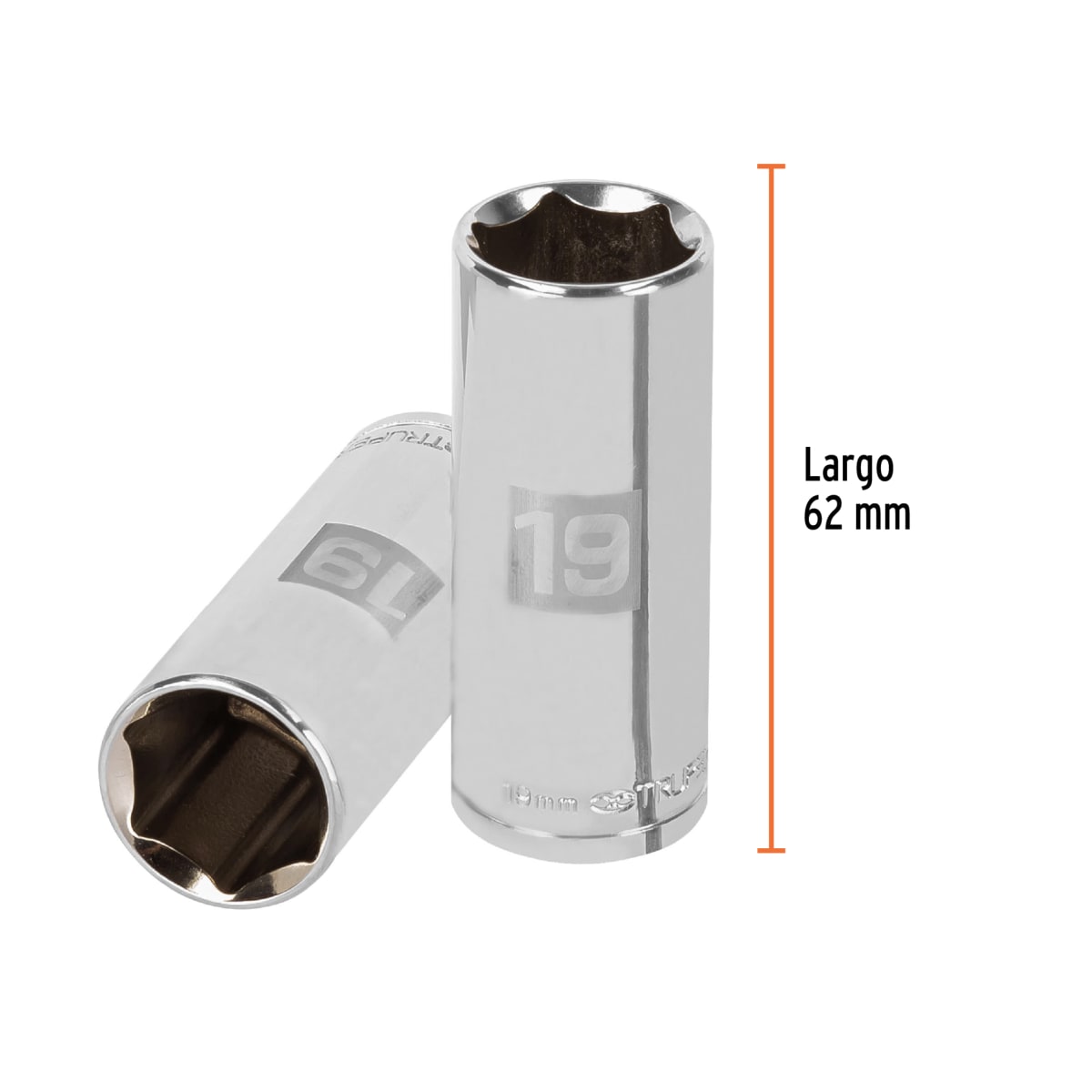 Dado tubular hexagonal encastre 3/8´´ de 19 mm, Truper3