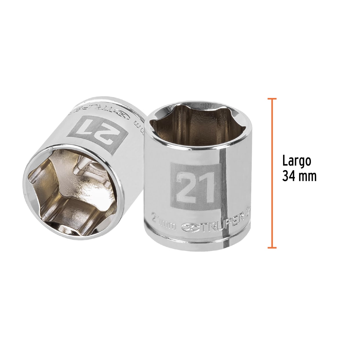 Dado hexagonal encastre 3/8'' de 21 mm. truper3