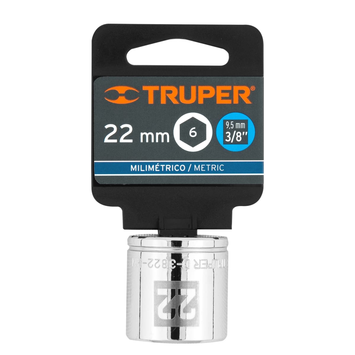 Dado hexagonal encastre 3/8'' de 22 mm. truper4