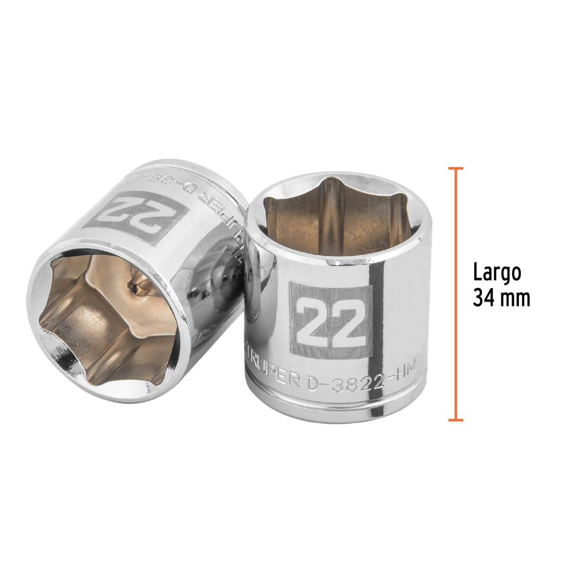 Dado hexagonal encastre 3/8'' de 22 mm. truper3