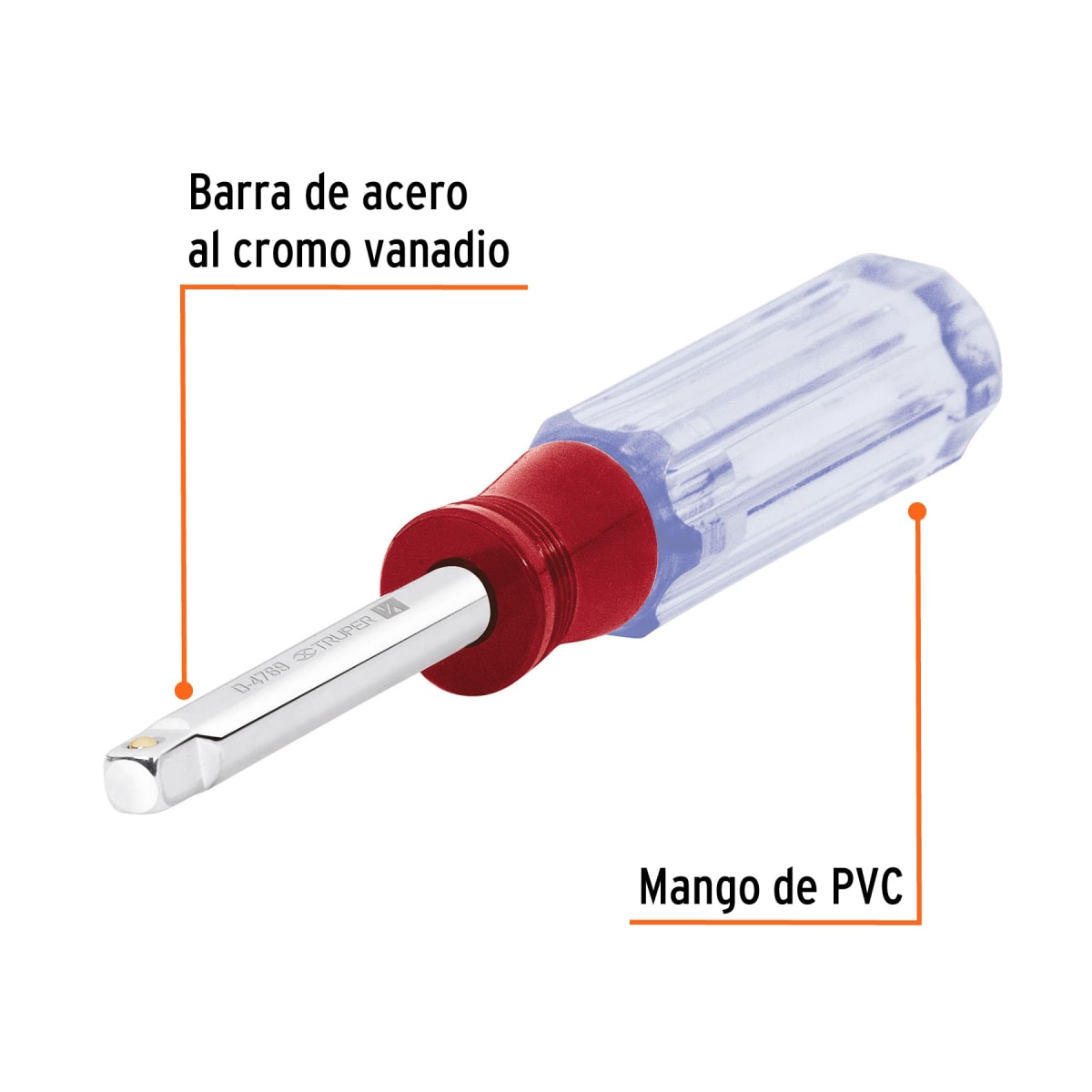 Desarmador de 7'' para dados encastre 1/4'' Truper2