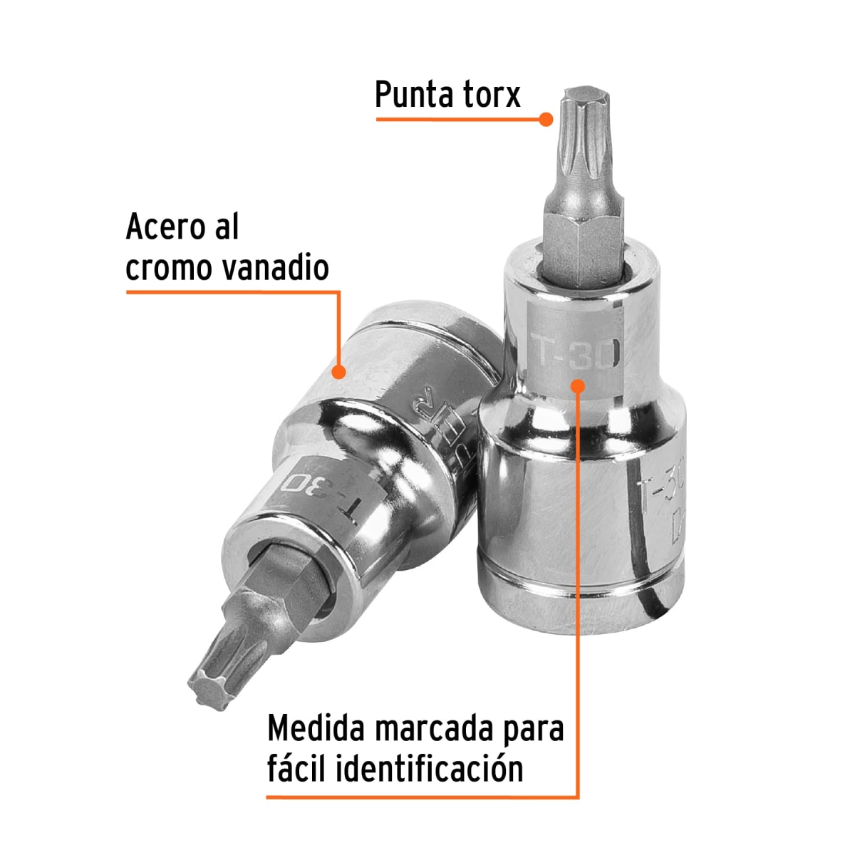 Dado punta torx t-30 encastre 1/2'' Truper2