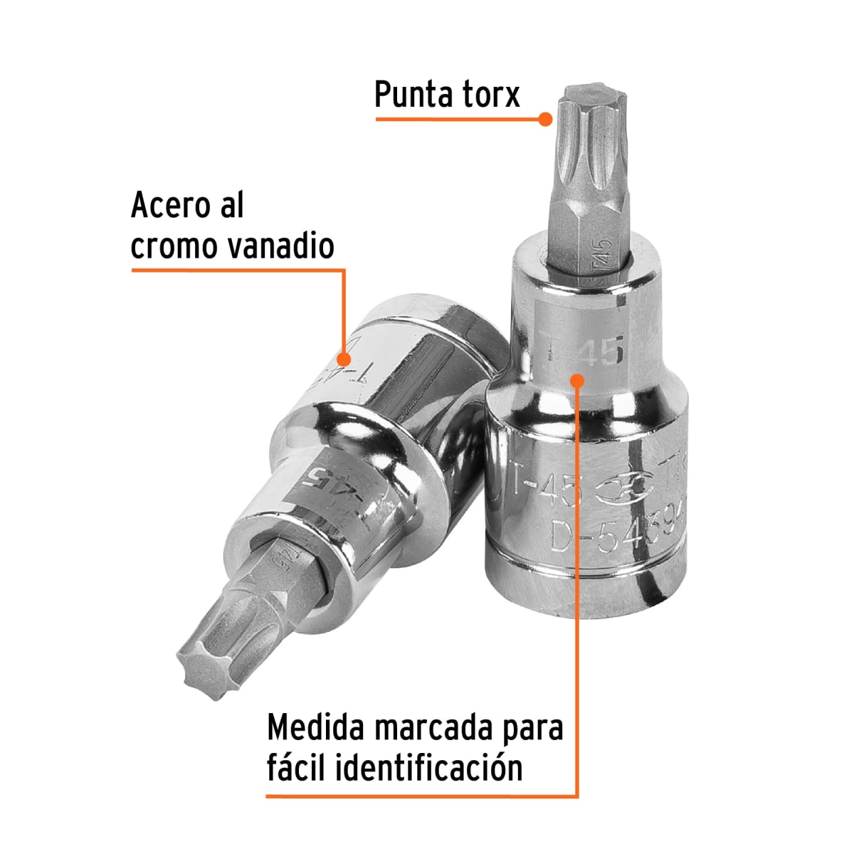 Dado punta torx t-45 encastre 1/2'' Truper2