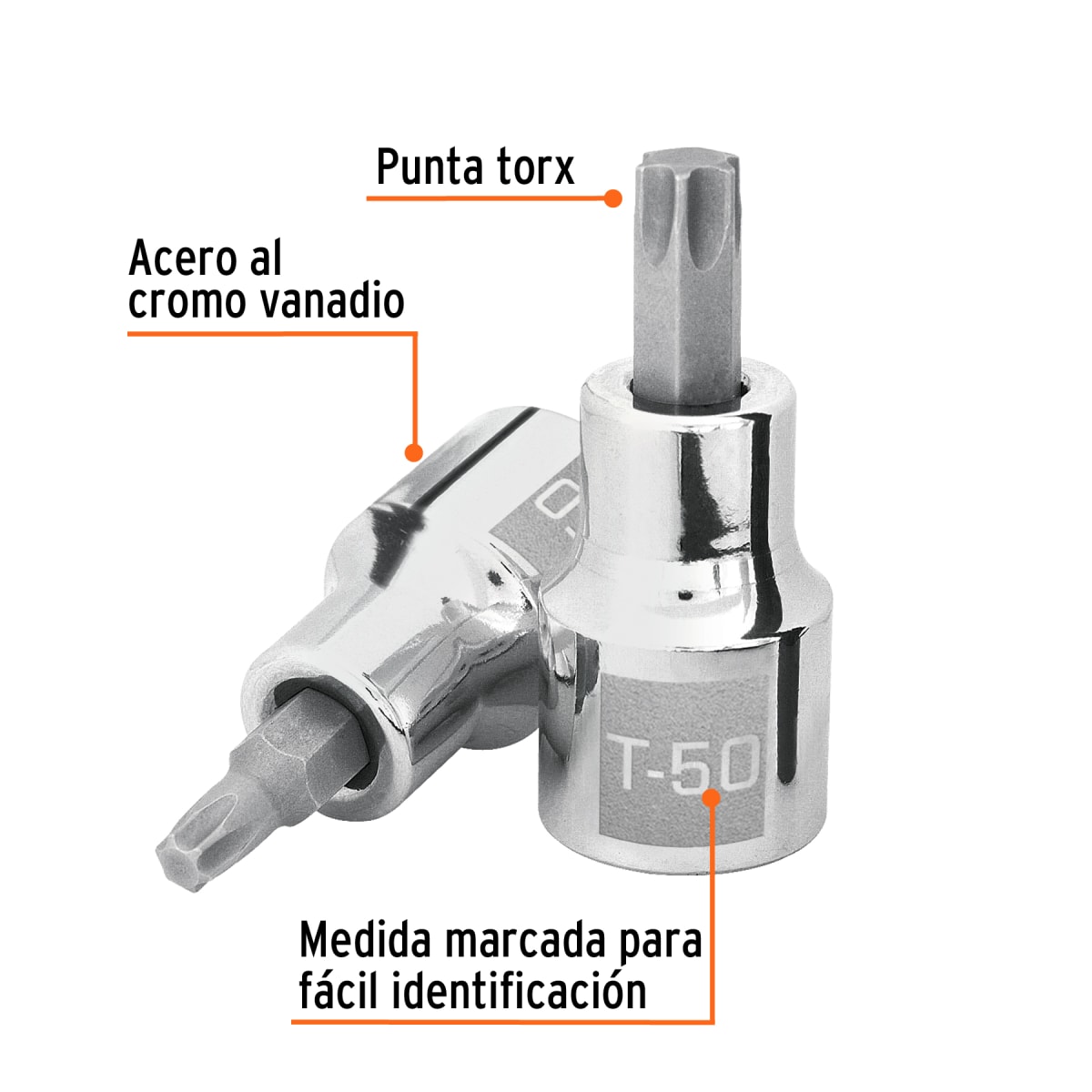 Dado punta torx t-50 encastre 1/2'' Truper3