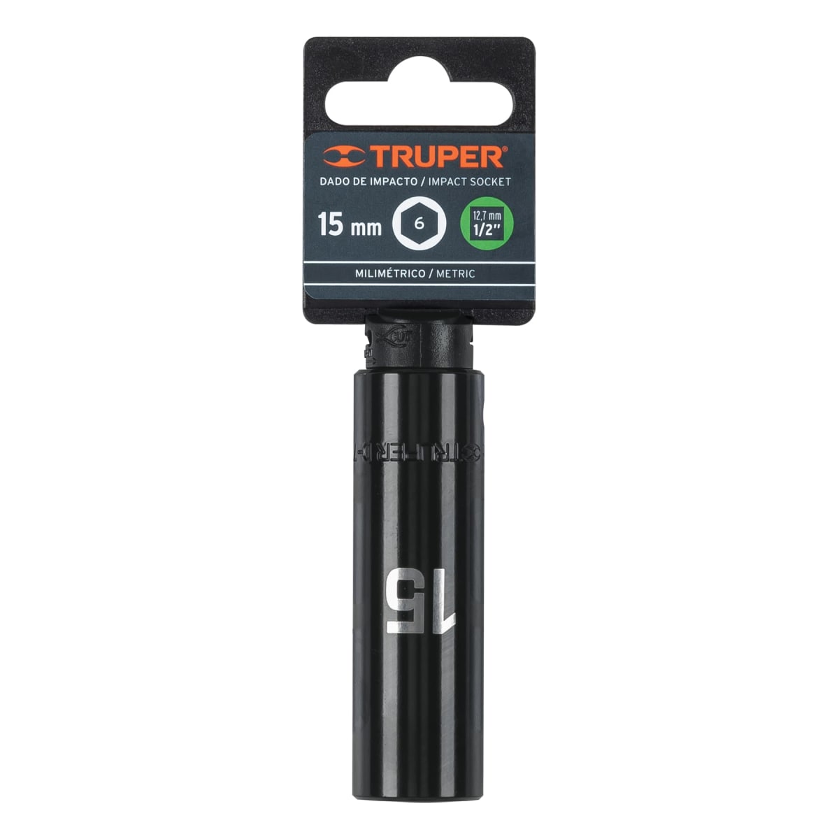 Dado tubular hexagonal encastre 1/2´´ de impacto de 15 mm, Truper4