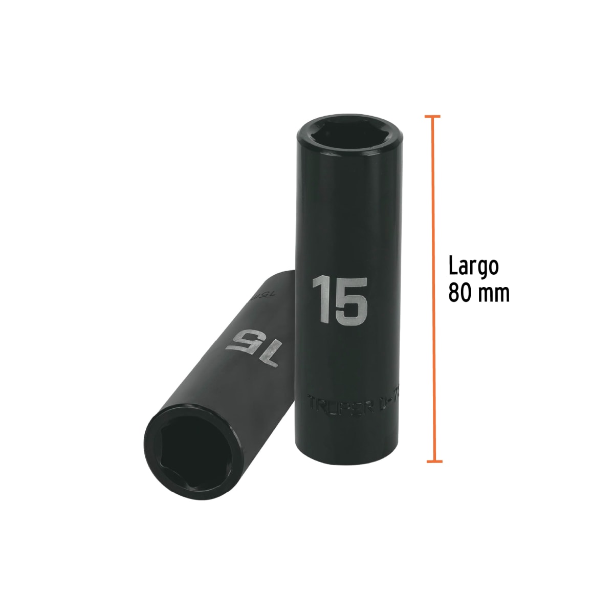 Dado tubular hexagonal encastre 1/2´´ de impacto de 15 mm, Truper3