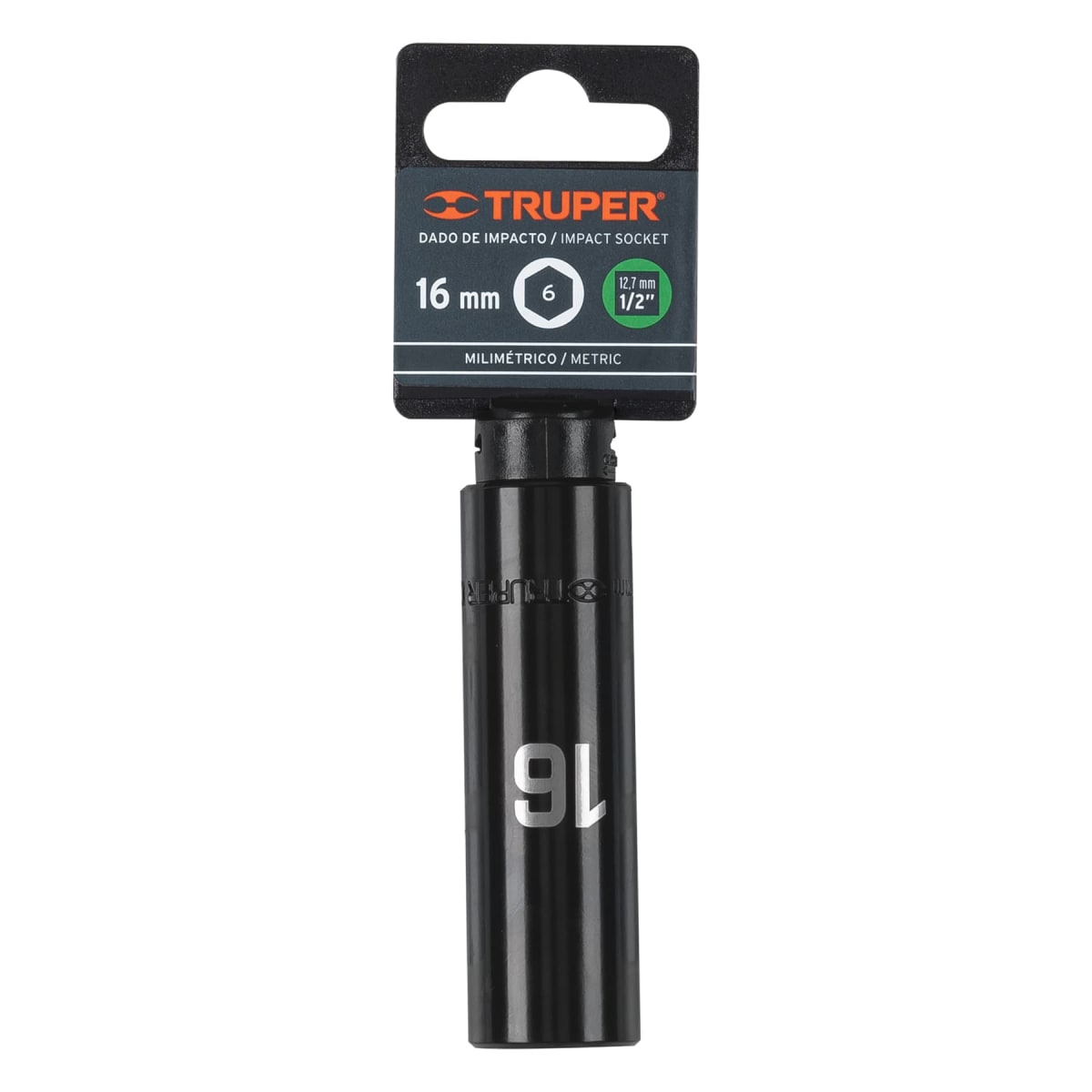 Dado tubular hexagonal encastre 1/2´´ de impacto de 16 mm, Truper4