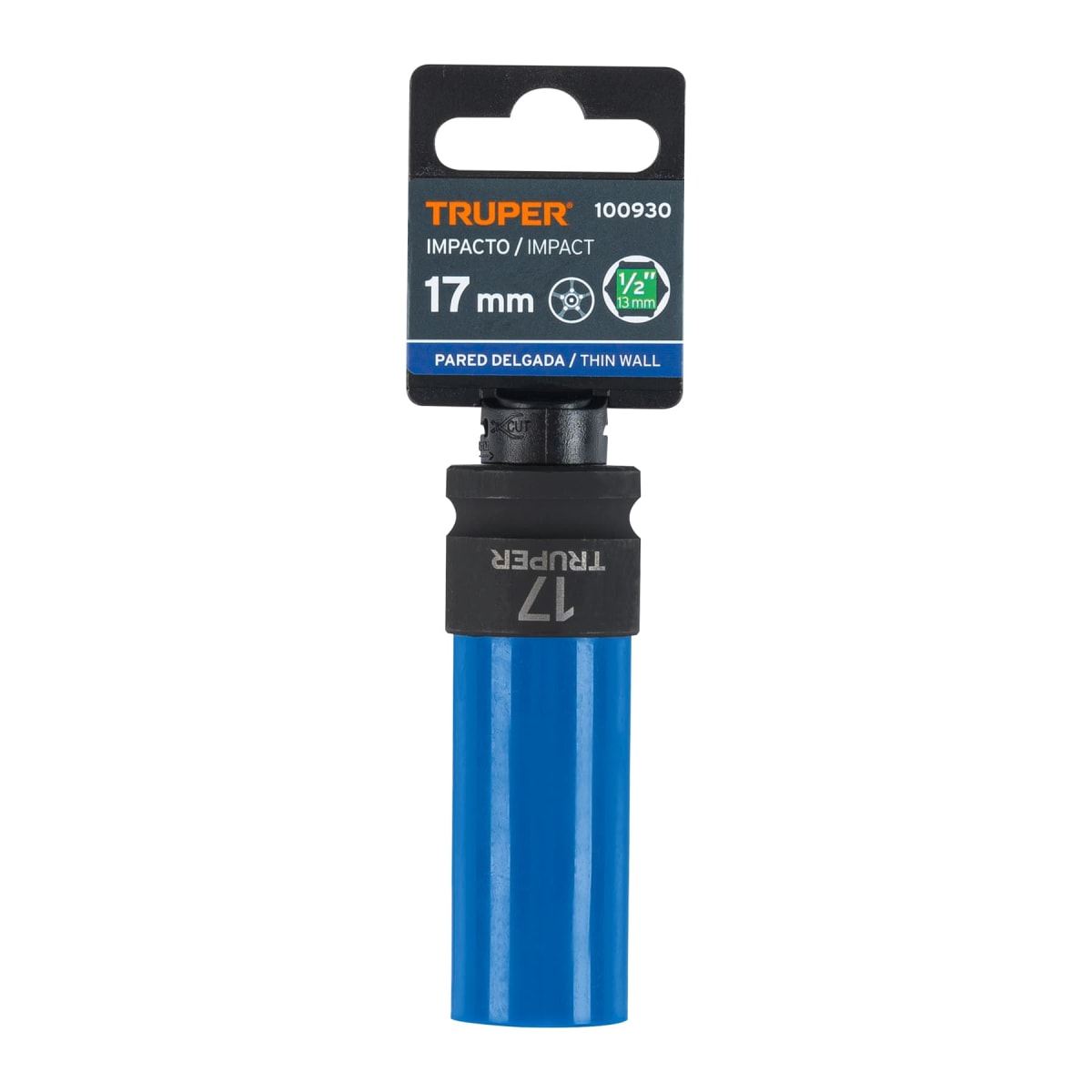 Dado largo impacto, 17mm, 6 p, protec plástica, cuadro 1/2´´ Truper4