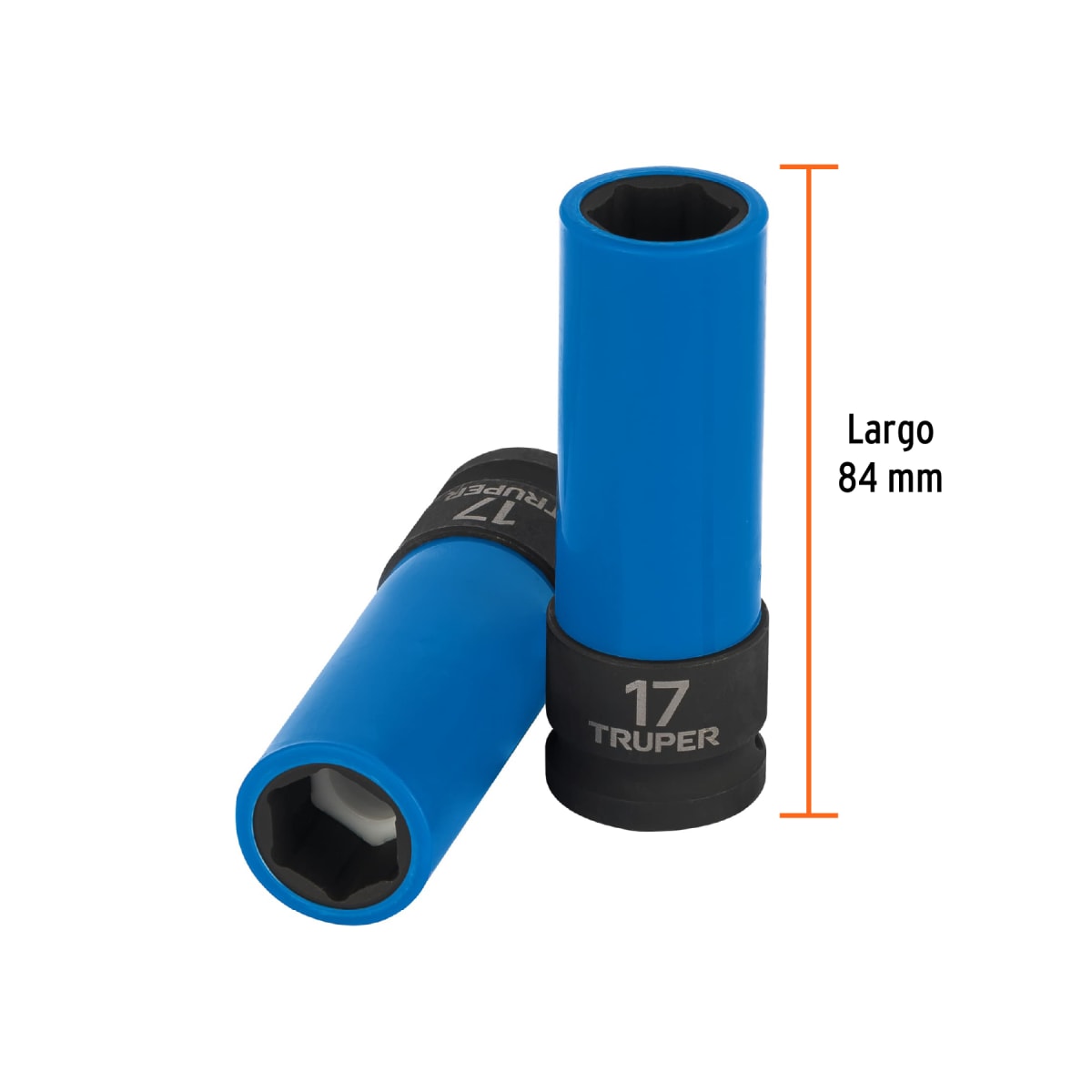 Dado largo impacto, 17mm, 6 p, protec plástica, cuadro 1/2´´ Truper3