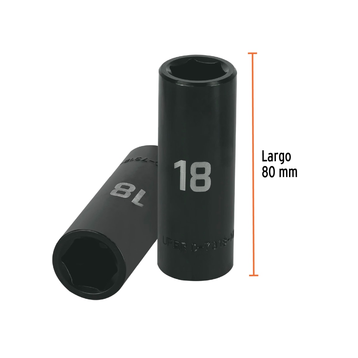 Dado tubular hexagonal encastre 1/2´´ de impacto de 18 mm, Truper3