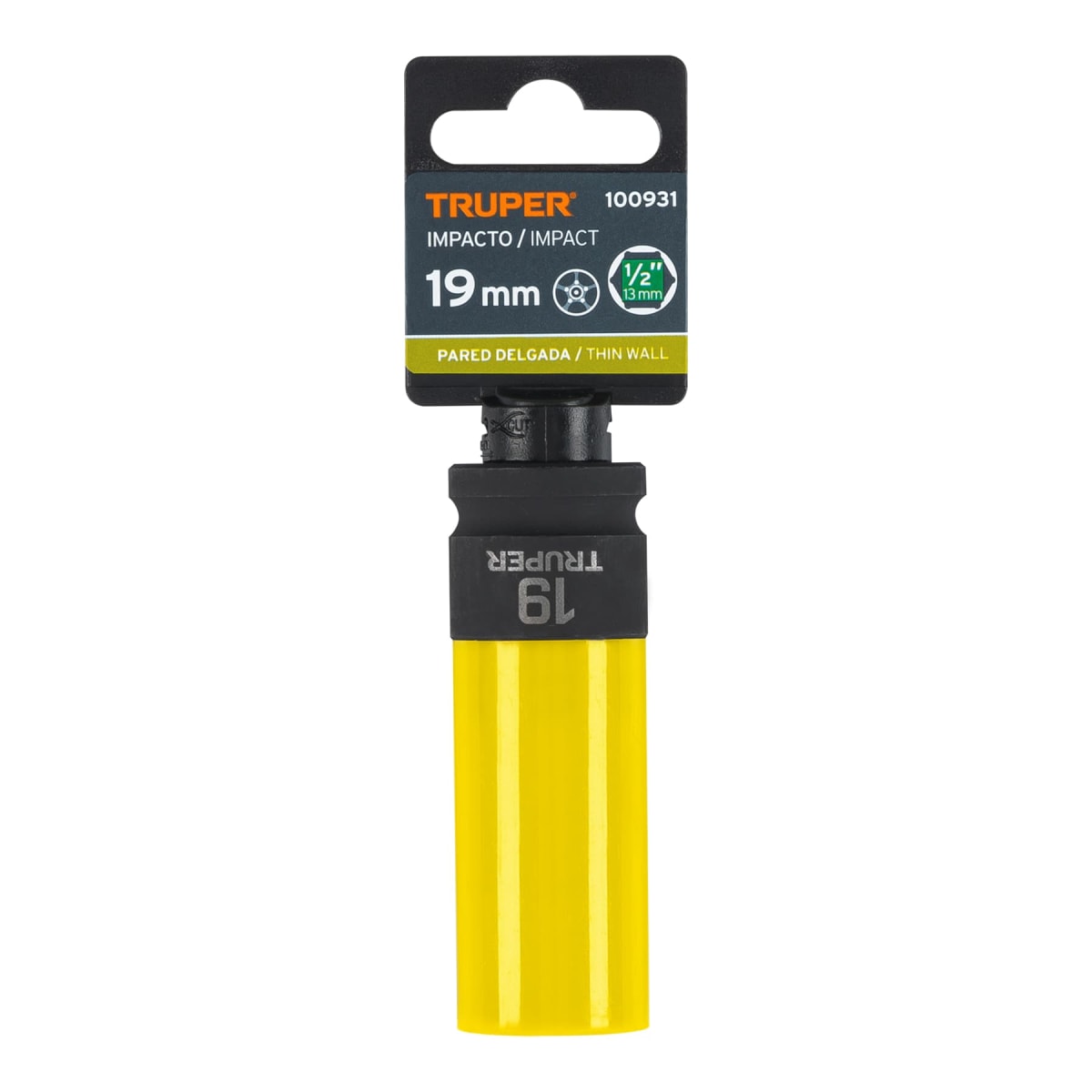 Dado largo impacto, 19mm, 6 p, protec plástica, cuadro 1/2´´ Truper4