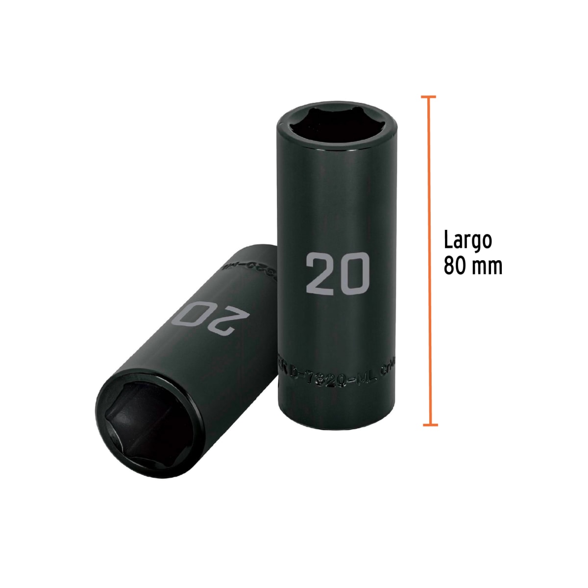 Dado tubular hexagonal encastre 1/2´´ de impacto de 20 mm, Truper3