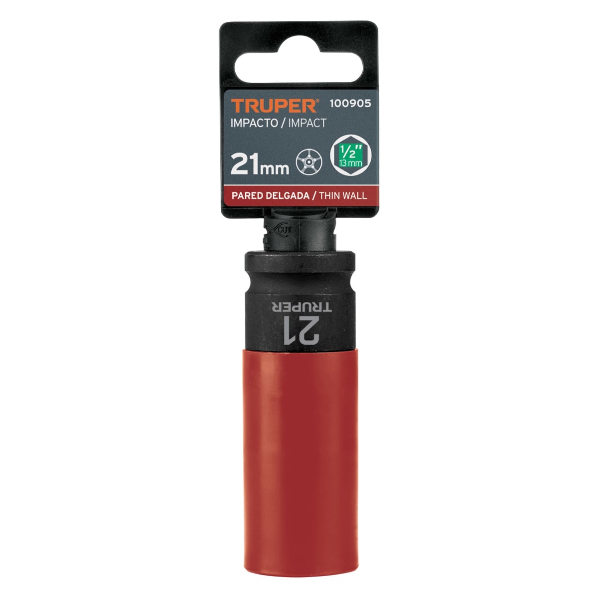 Dado largo impacto, 21mm, 6 p, protec plástica, cuadro 1/2´´ Truper4