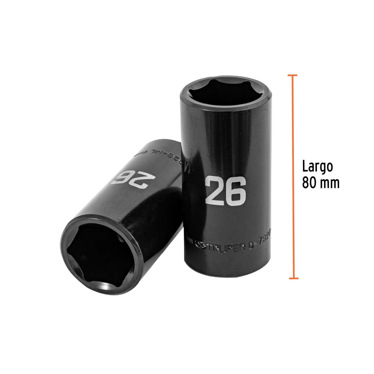 Dado tubular hexagonal encastre 1/2´´ de impacto de 26 mm, Truper3