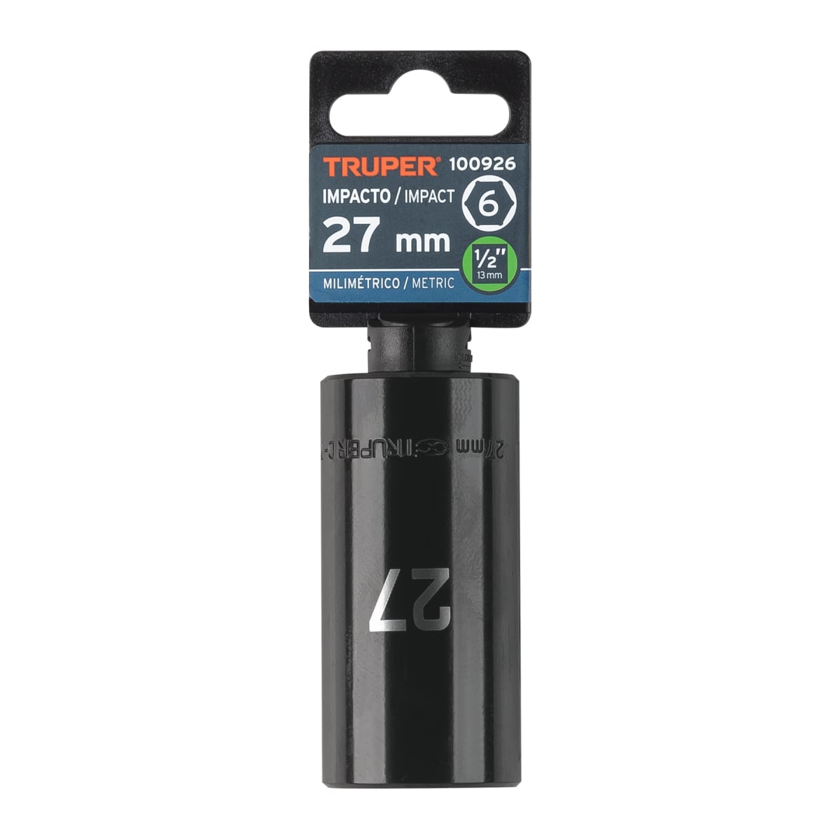 Dado tubular hexagonal encastre 1/2´´ de impacto de 27 mm, Truper4