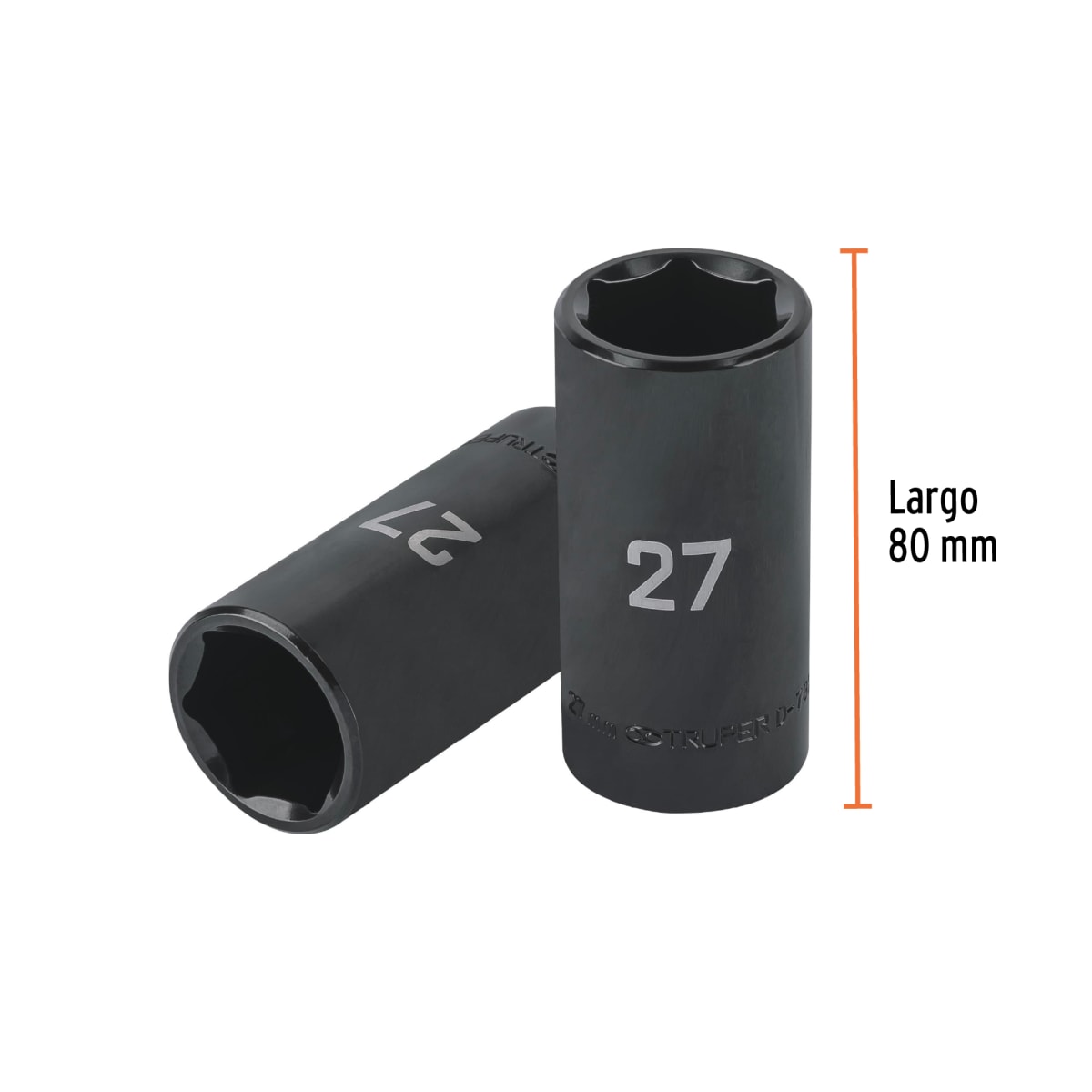 Dado tubular hexagonal encastre 1/2´´ de impacto de 27 mm, Truper3