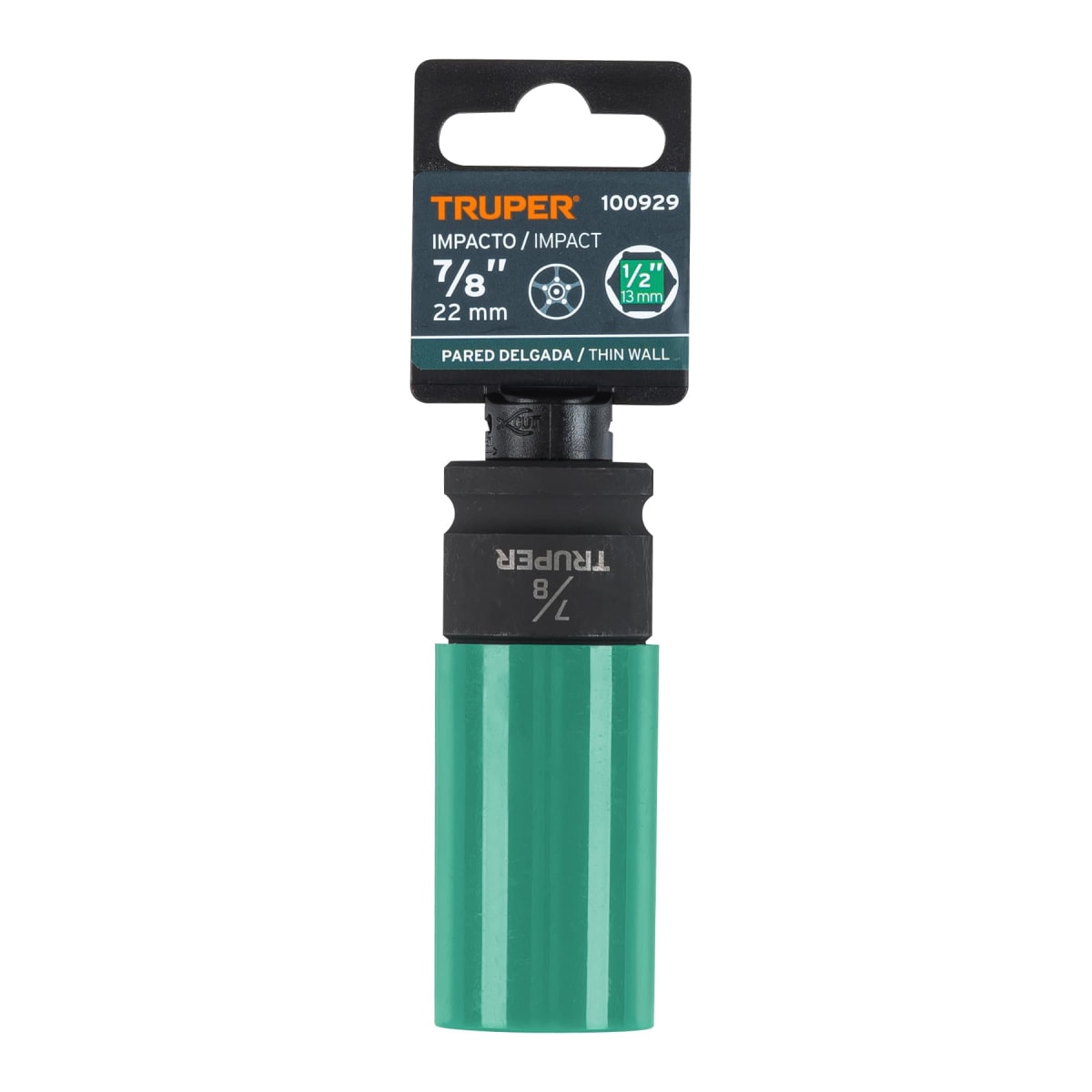 Dado largo impacto, 7/8´´, 6 p, protec plástica, cuadro 1/2´´ Truper4