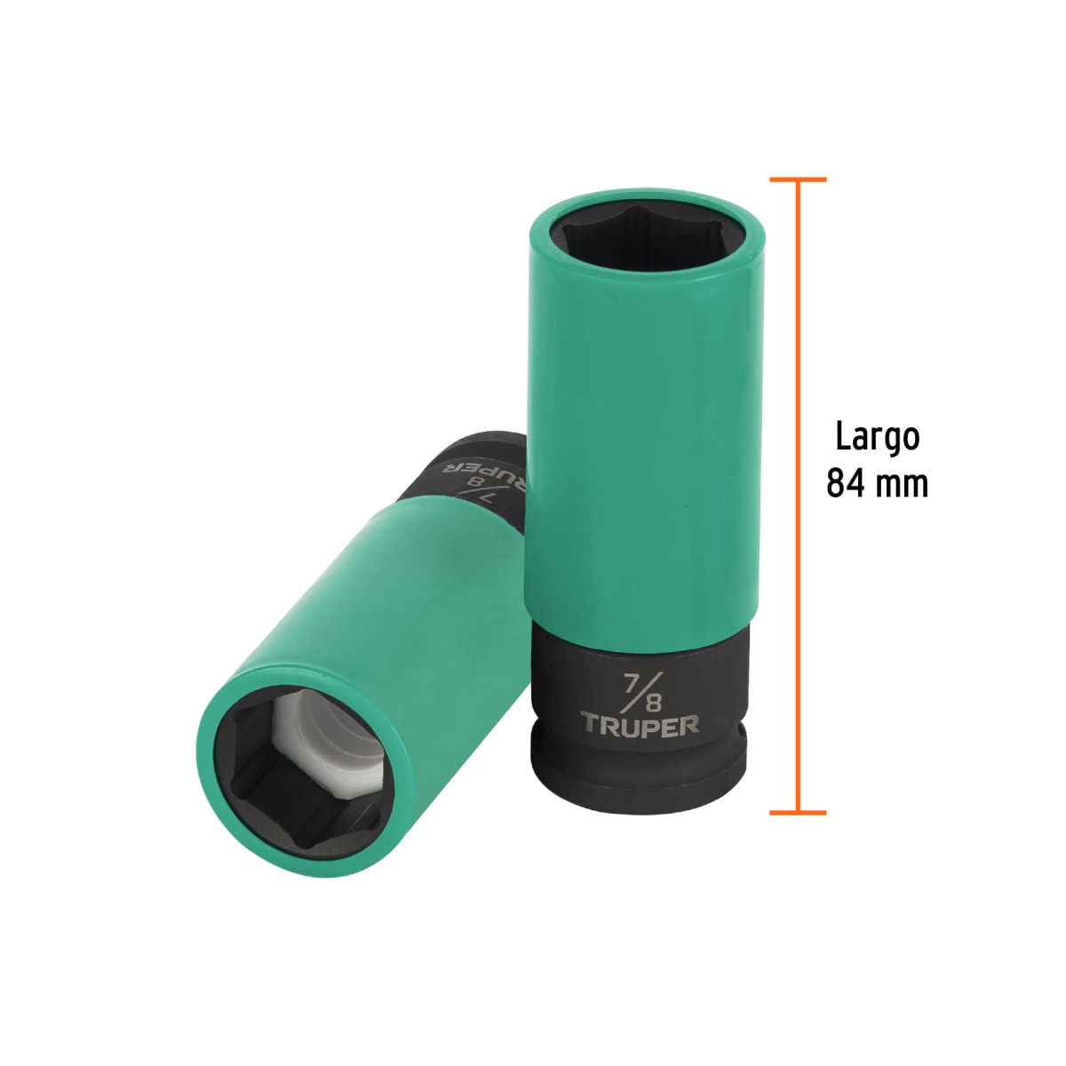 Dado largo impacto, 7/8´´, 6 p, protec plástica, cuadro 1/2´´ Truper3