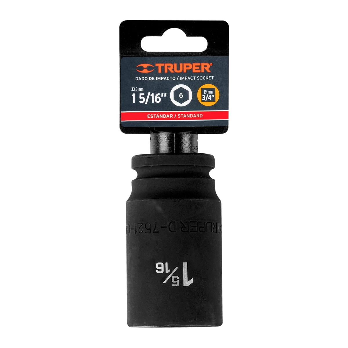 Dado tubular hexagonal encastre 3/4'' de impacto de 1-5/16''. truper4