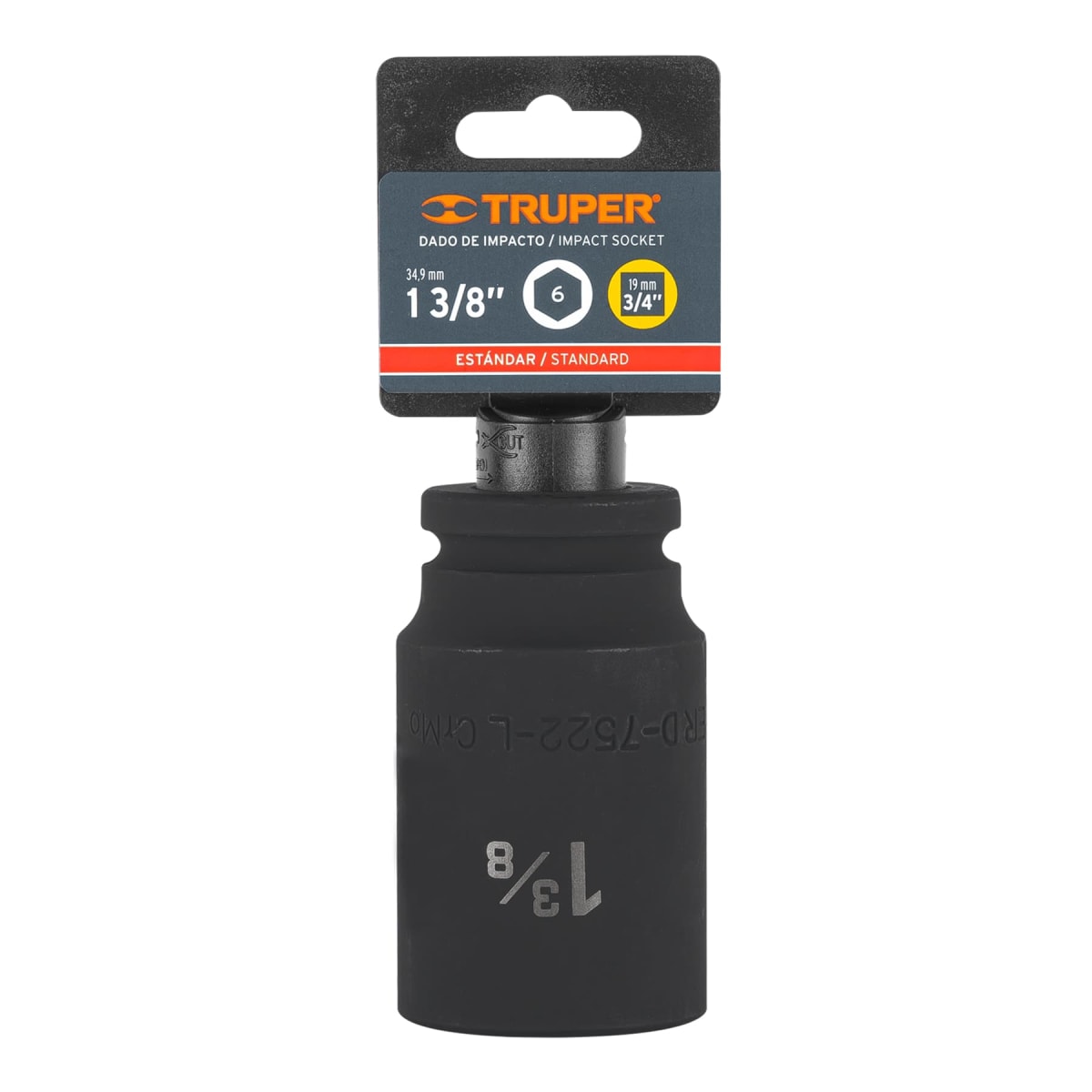 Dado tubular hexagonal encastre 3/4´´ de impacto de 1-3/8´´, Truper4