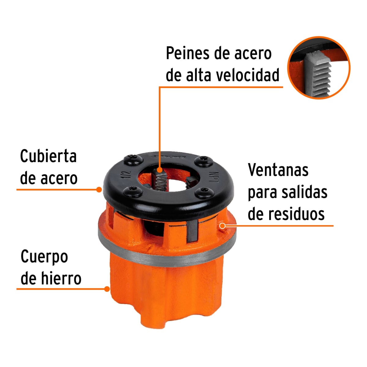Dado 1/2´´ para tarrajas TA-850 y TA-851, Truper2