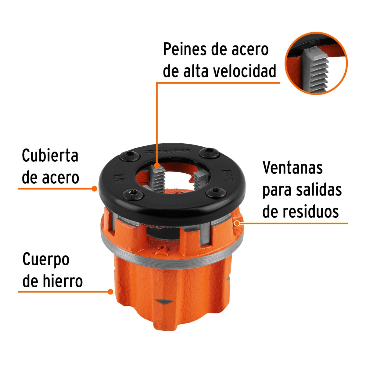 Dado 3/4'' para tarrajas ta-850 y ta-851. truper2