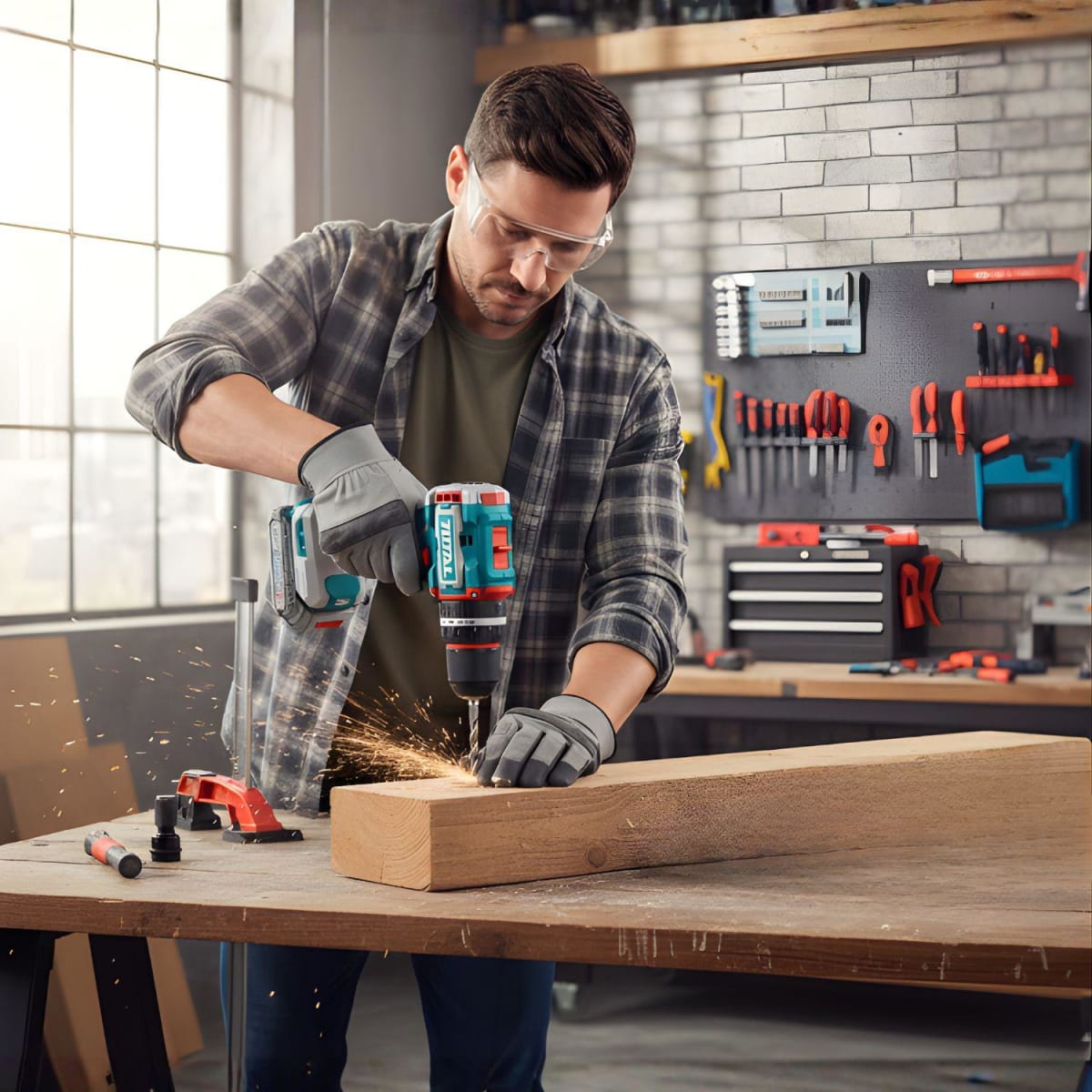 Taladro Percutor 66nm + llave de impacto 405nm y dados Total3