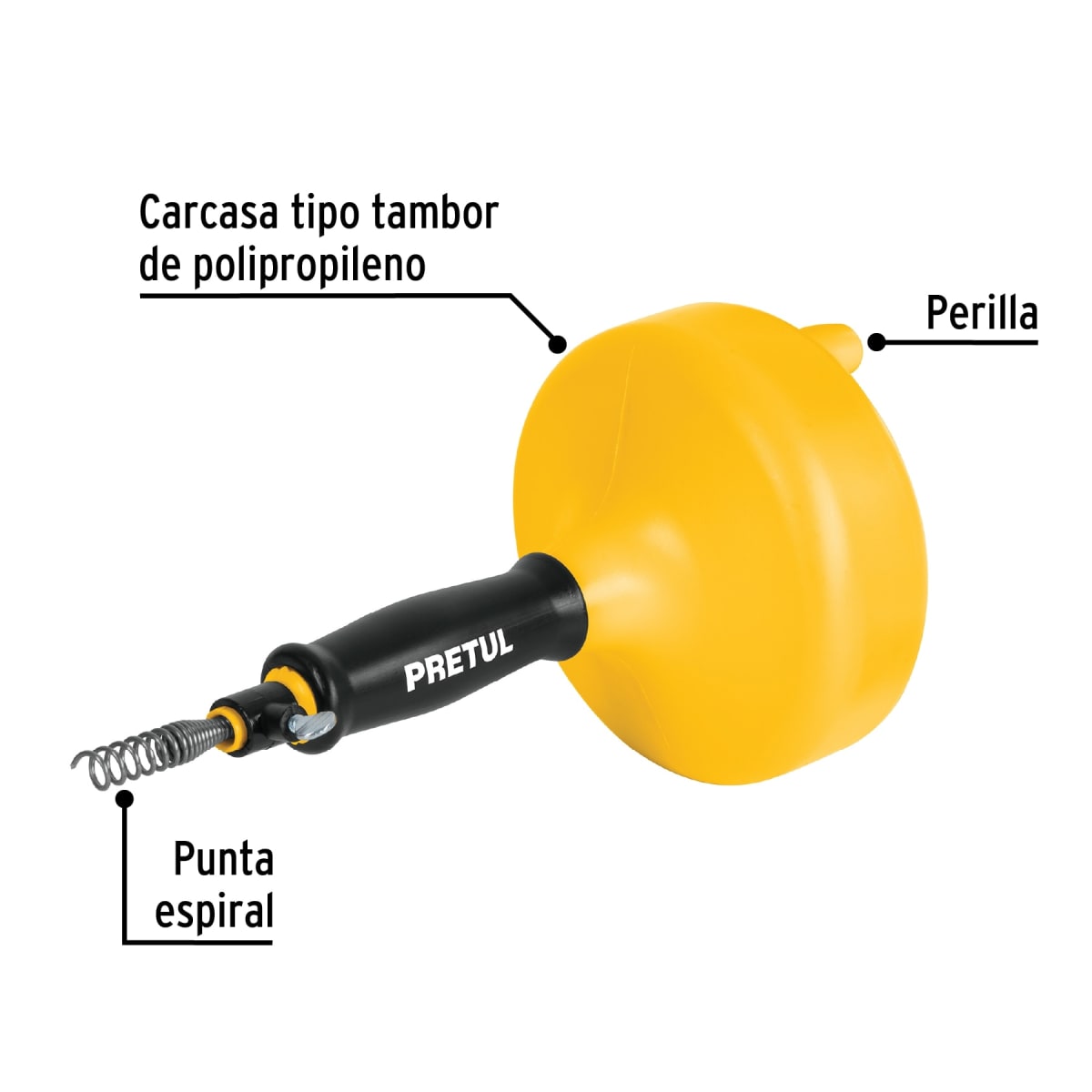 Destapacaños con cable de acero 4.5M Pretul2