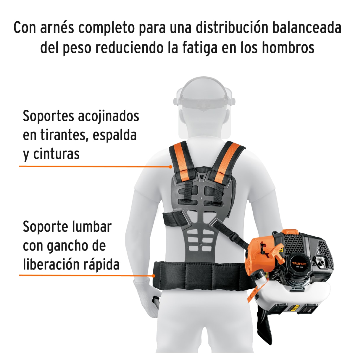 Combo desbrozadora motoguadaña 2HP + escoba y hilos Truper4