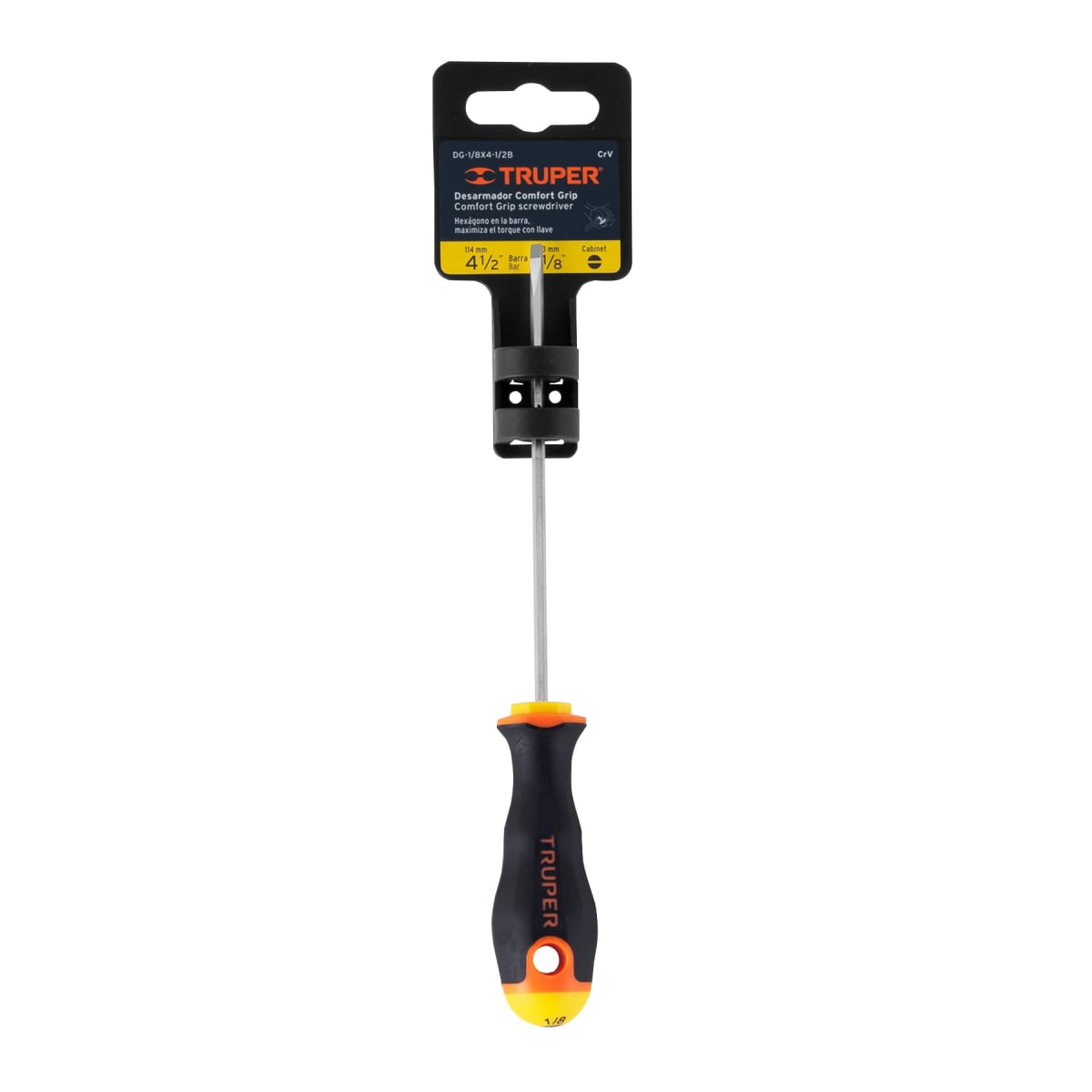 Desarmador cabinet 1/8´´ x 4-1/2´´ mango Comfort Grip, Truper4