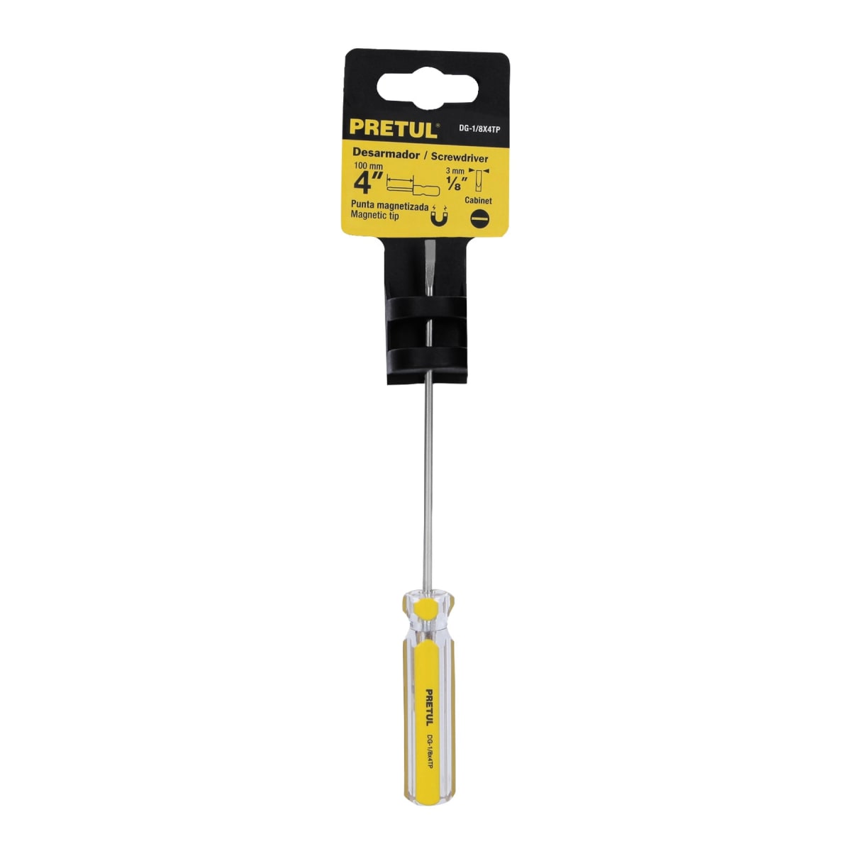 Desarmador cabinet 1/8 x 4´´ mango de PVC, Pretul4