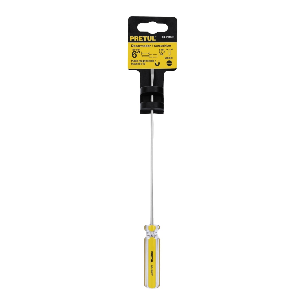 Desarmador cabinet 1/8 x 6´´ mango de PVC, Pretul4