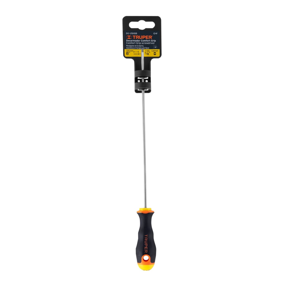 Desarmador cabinet 1/8´´ x 8´´ mango Comfort Grip, Truper4