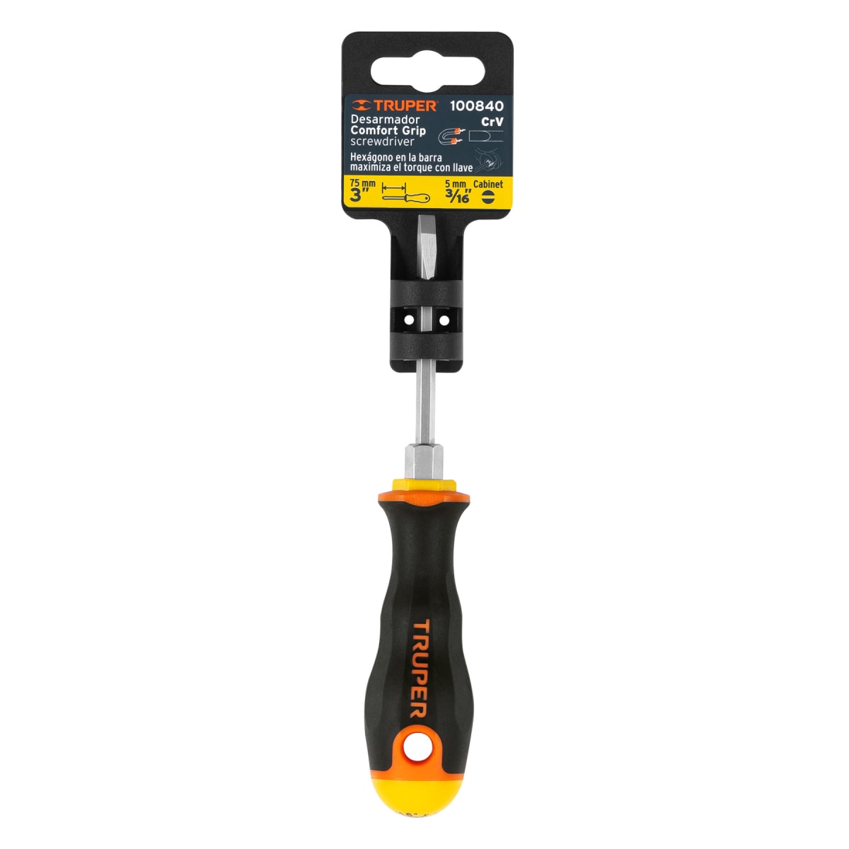 Desarmador cabinet 3/16 x 3´´ mango Comfort Grip, Truper4