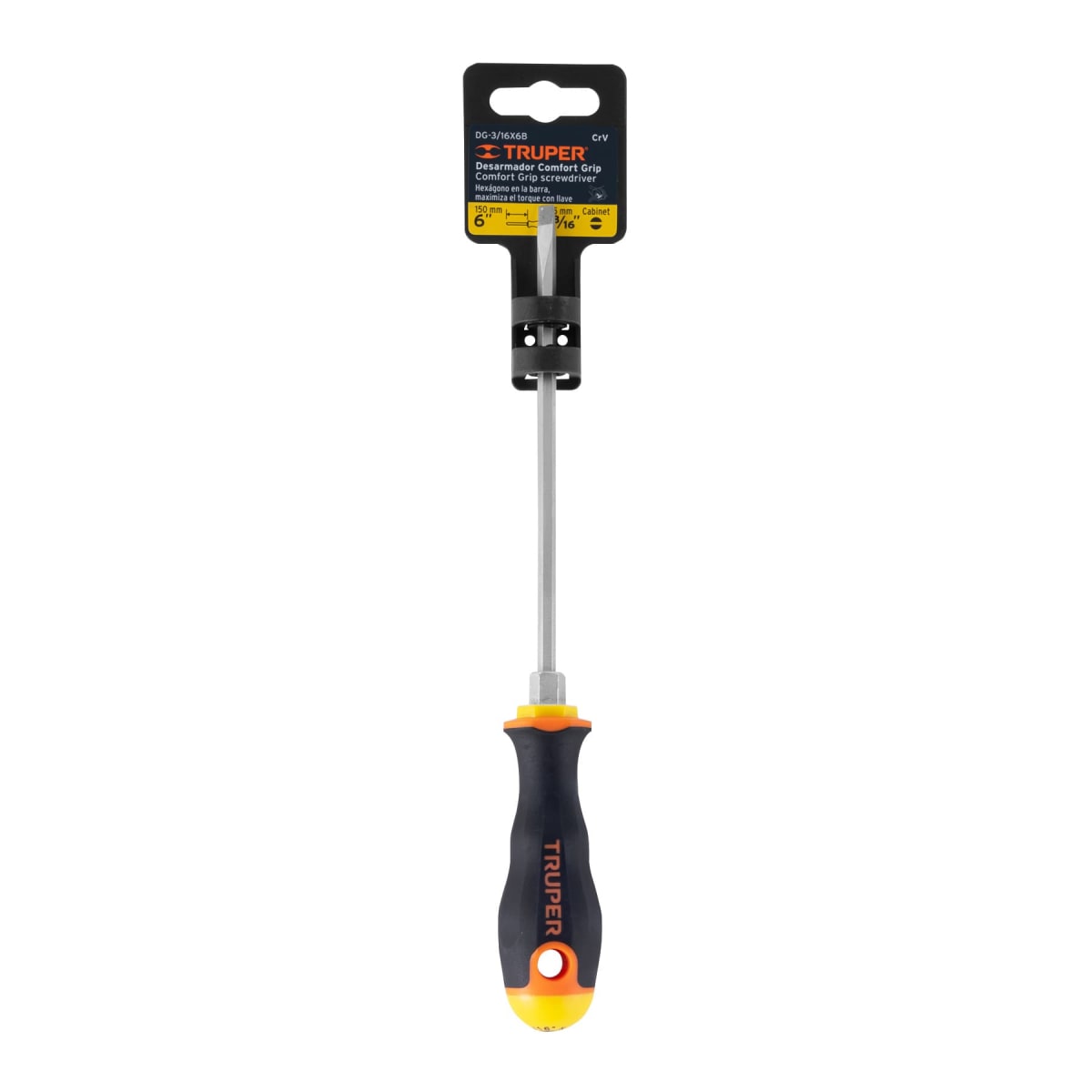 Desarmador cabinet 3/16´´ x 6´´ mango Comfort Grip, Truper4