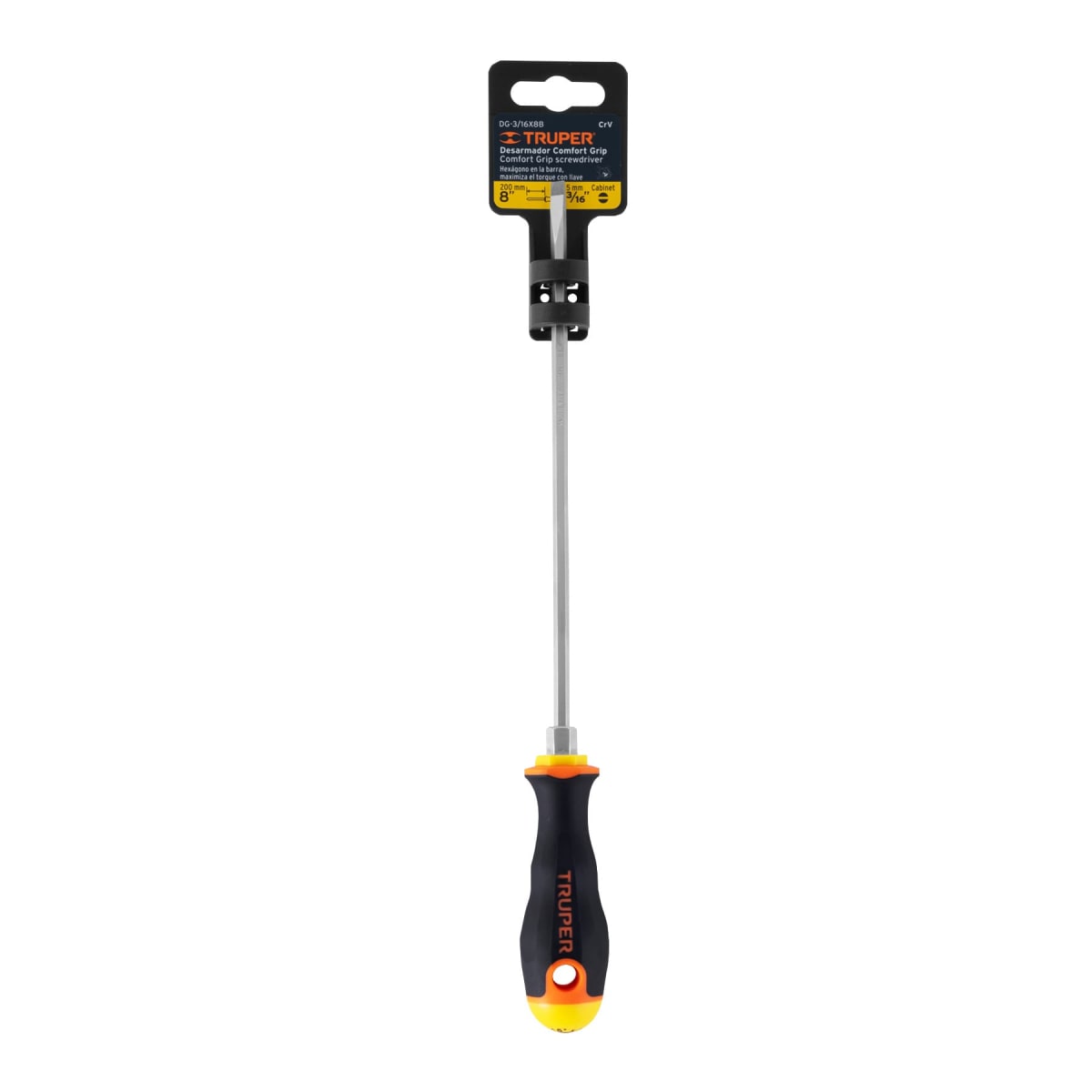 Desarmador cabinet 3/16´´ x 8´´ mango Comfort Grip, Truper4