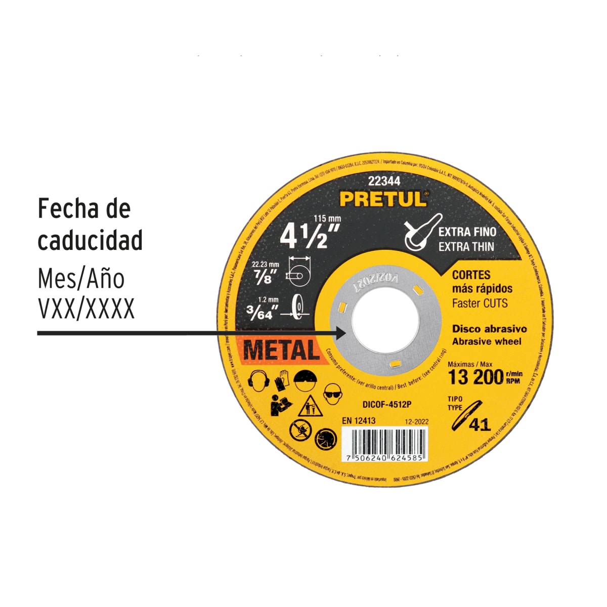 disco tipo 41 de 4-1/2'' x1.2 mm corte finoo metal3