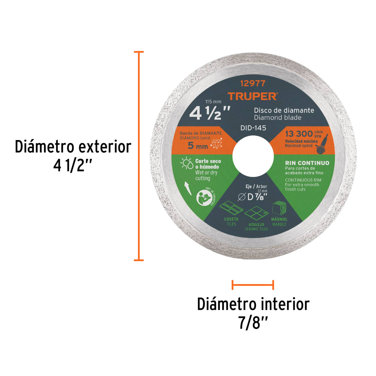 Disco diamantado de 4-1/2'' x 1.6 mm rin continuo. truper2