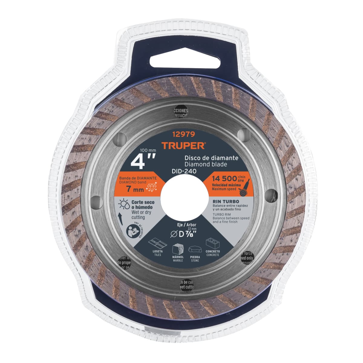 Disco diamantado de 4´´ x 2.2 mm rin turbo, Truper5