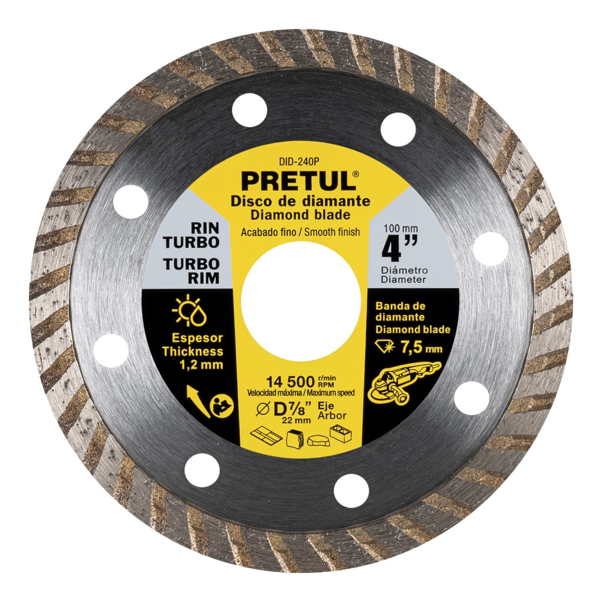 Disco diamantado de 4´´ x 1.2 mm rin turbo, Pretul1