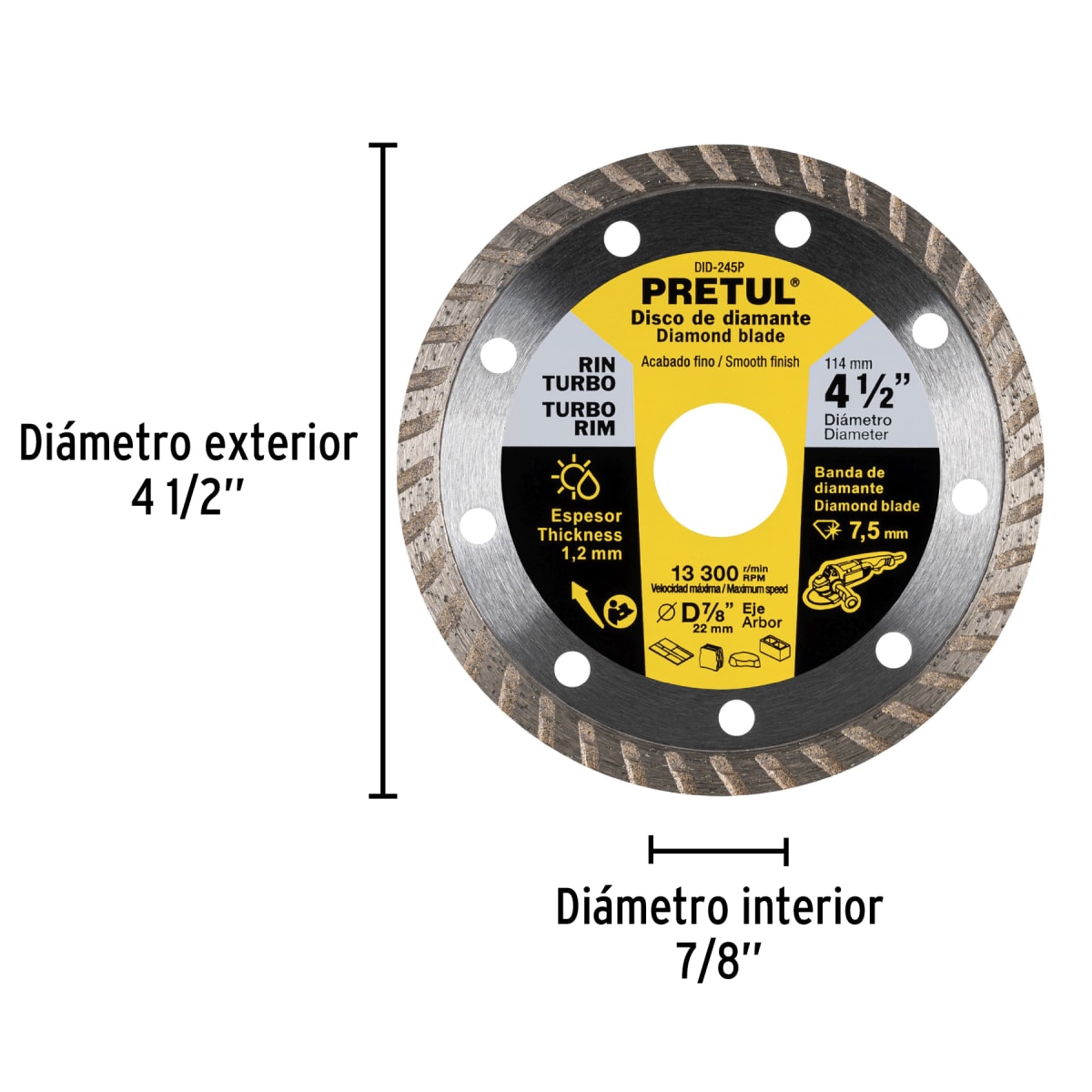 Disco diamantado de 4-1/2´´ x 1.2 mm rin turbo, Pretul2