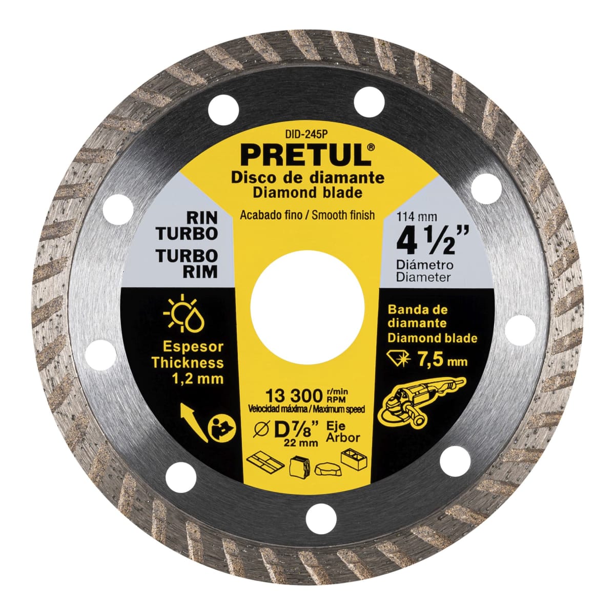 Disco diamantado de 4-1/2´´ x 1.2 mm rin turbo, Pretul1