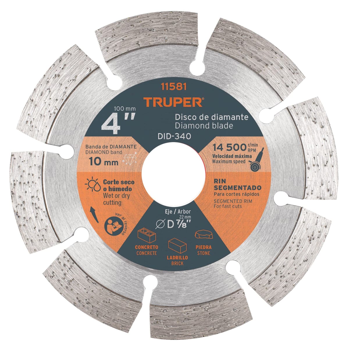 Disco diamantado de 4'' x 2.1 mm rin segmentado T ruper1