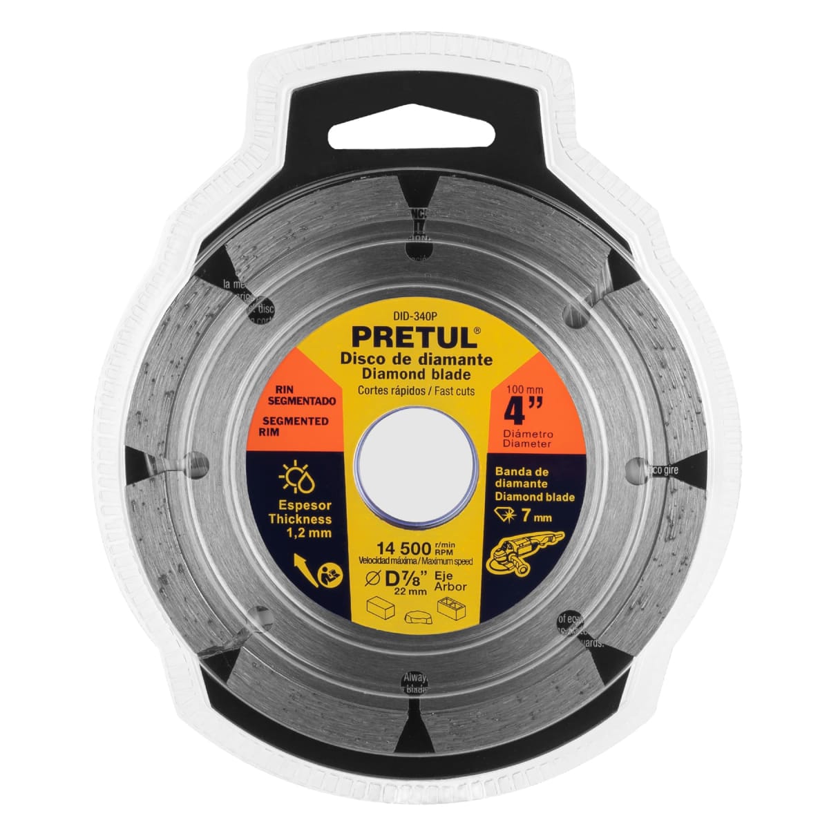 Disco diamantado de 4´´ x 1.2 mm rin segmentado, Pretul5