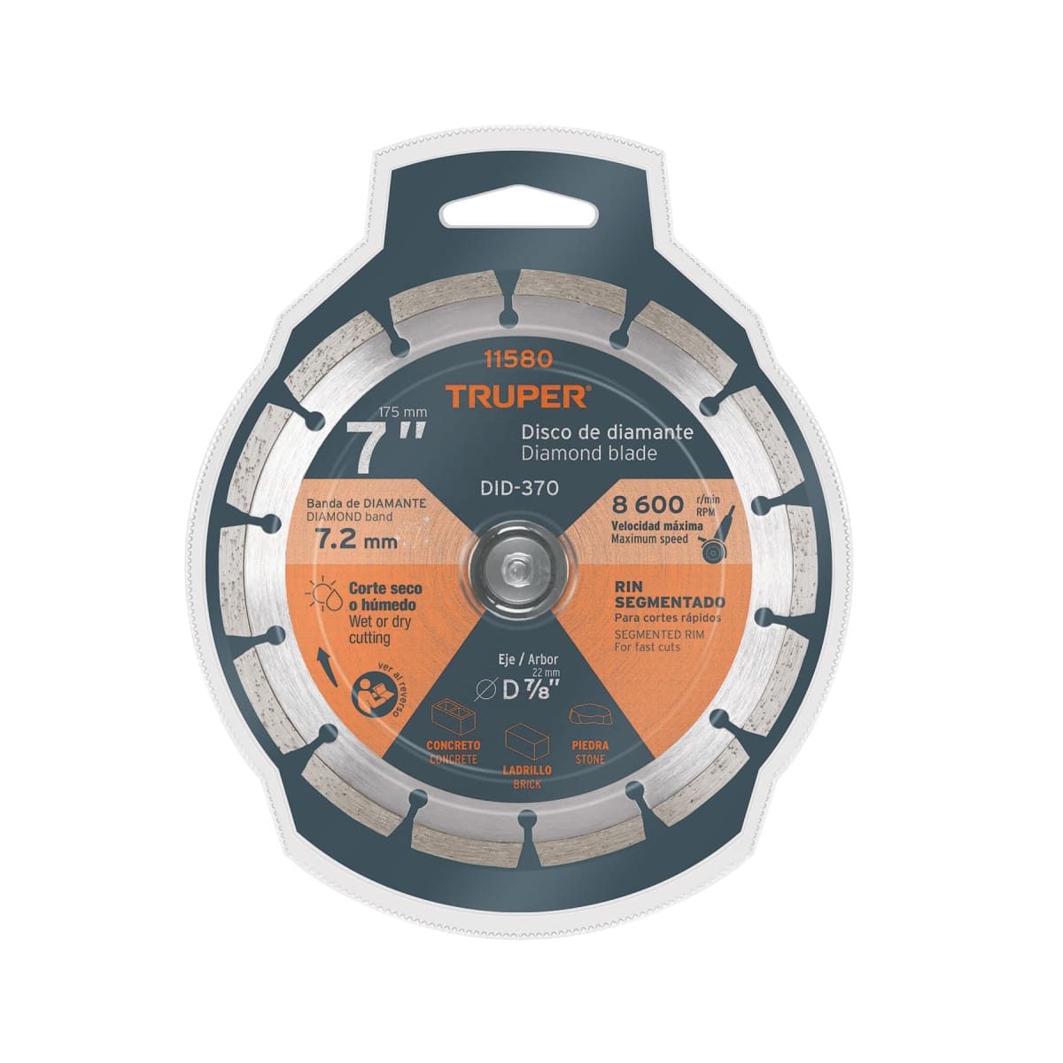 Disco diamantado de 7'' x 2.5 mm rin segmentado. truper5